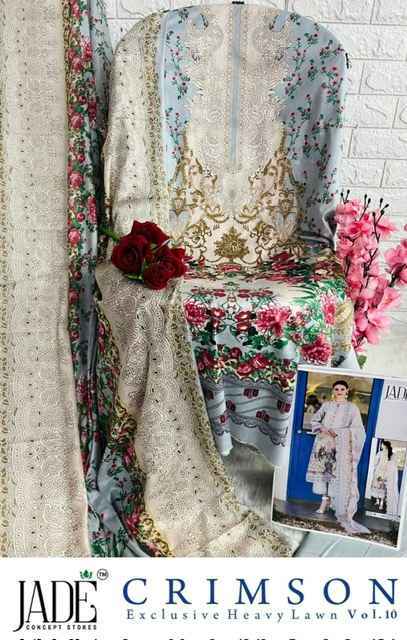 Jade Crimson Vol-10 Lawn Dress Material (6 pc Cataloge)