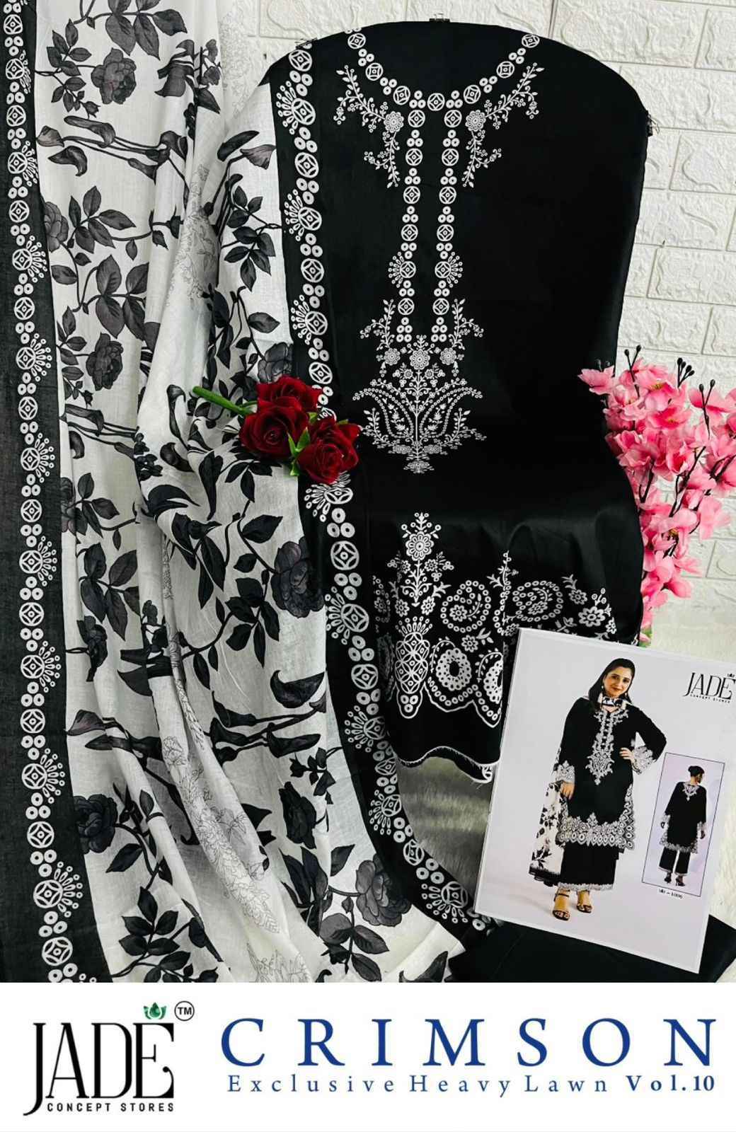 Jade Crimson Vol-10 Lawn Dress Material (6 pc Cataloge)