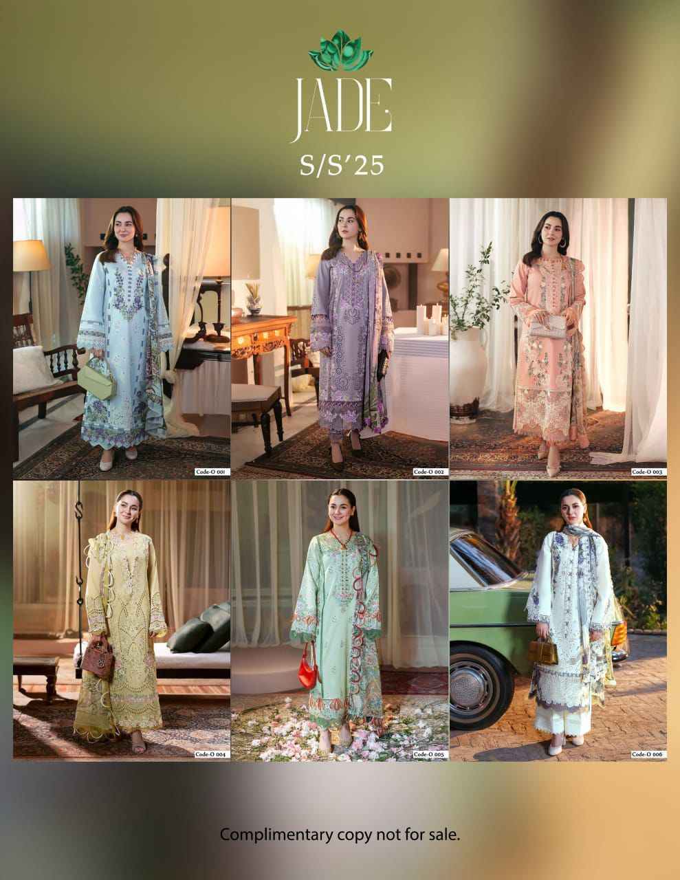 Jade Ombre Intezar Cotton Dress Material (6 pc Cataloge)
