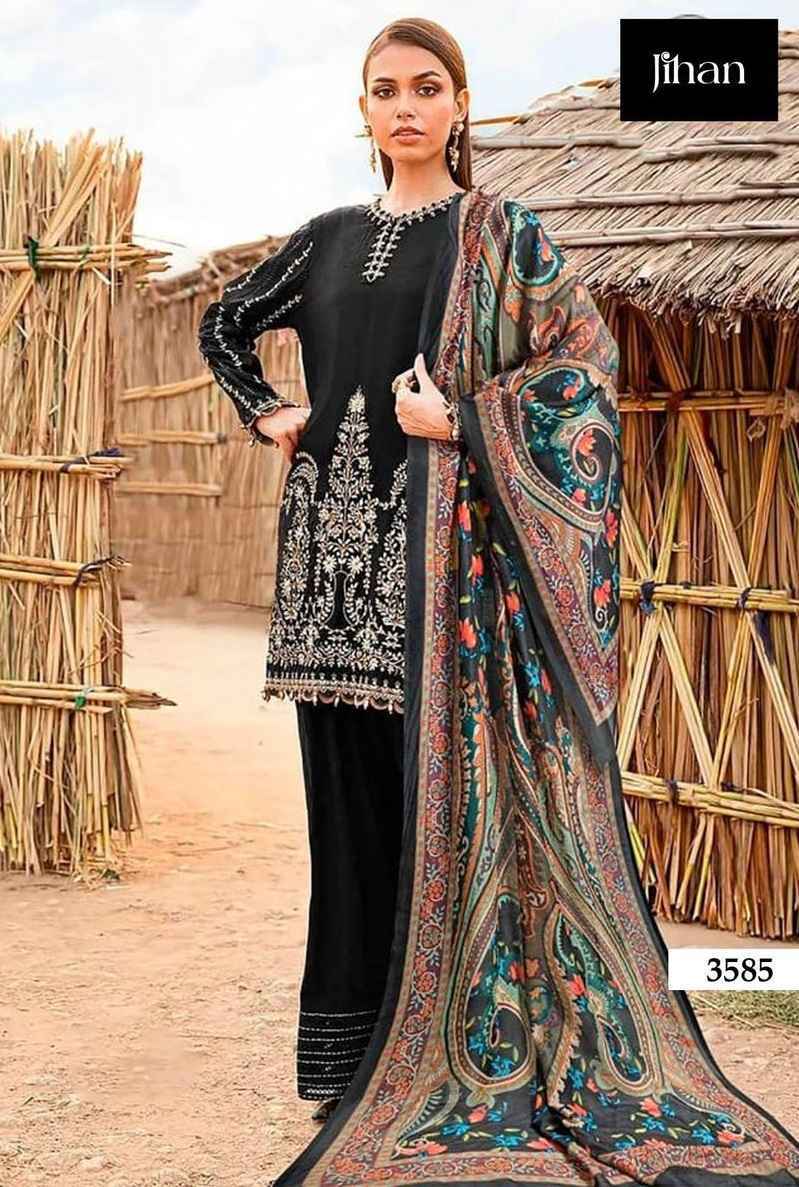 Jihan 3585 Rayon Cotton Dress Material (5 pcs Catalogue)