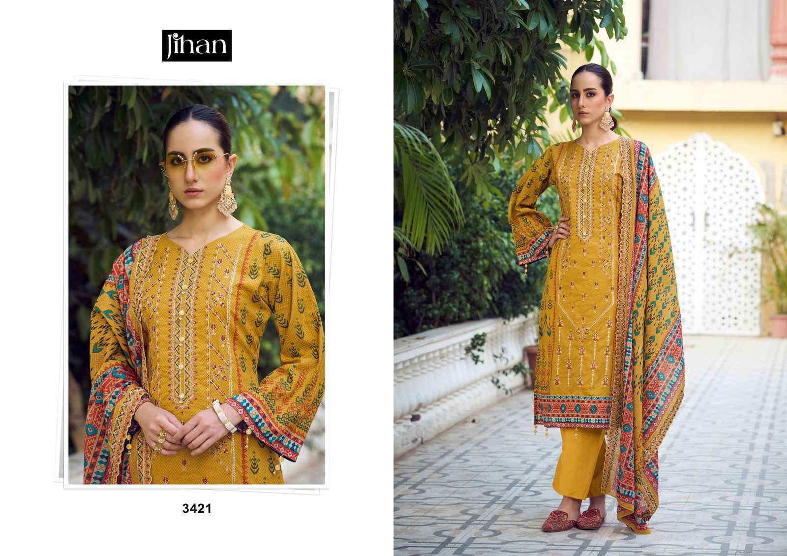 Jihan Bin Saeed Vol 10 Cotton Dress Material 4 pcs Catalogue