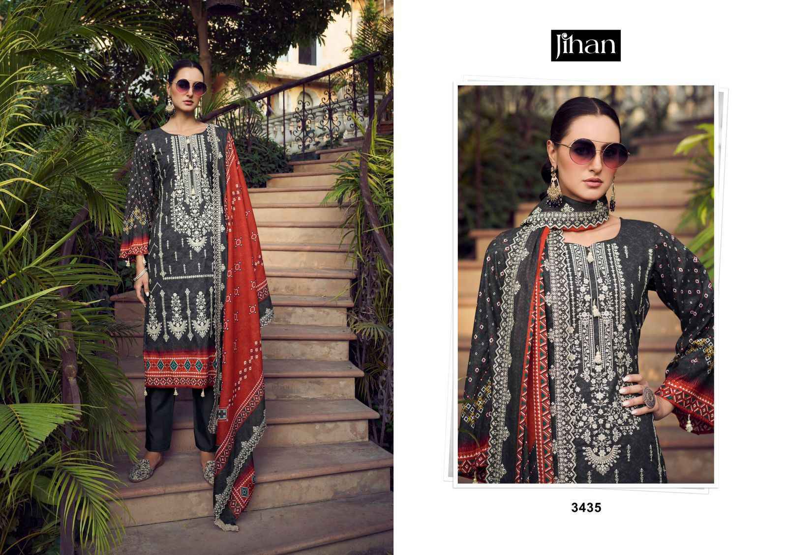 Jihan Bin Saeed Vol 10 Cotton Dress Material 4 pcs Catalogue
