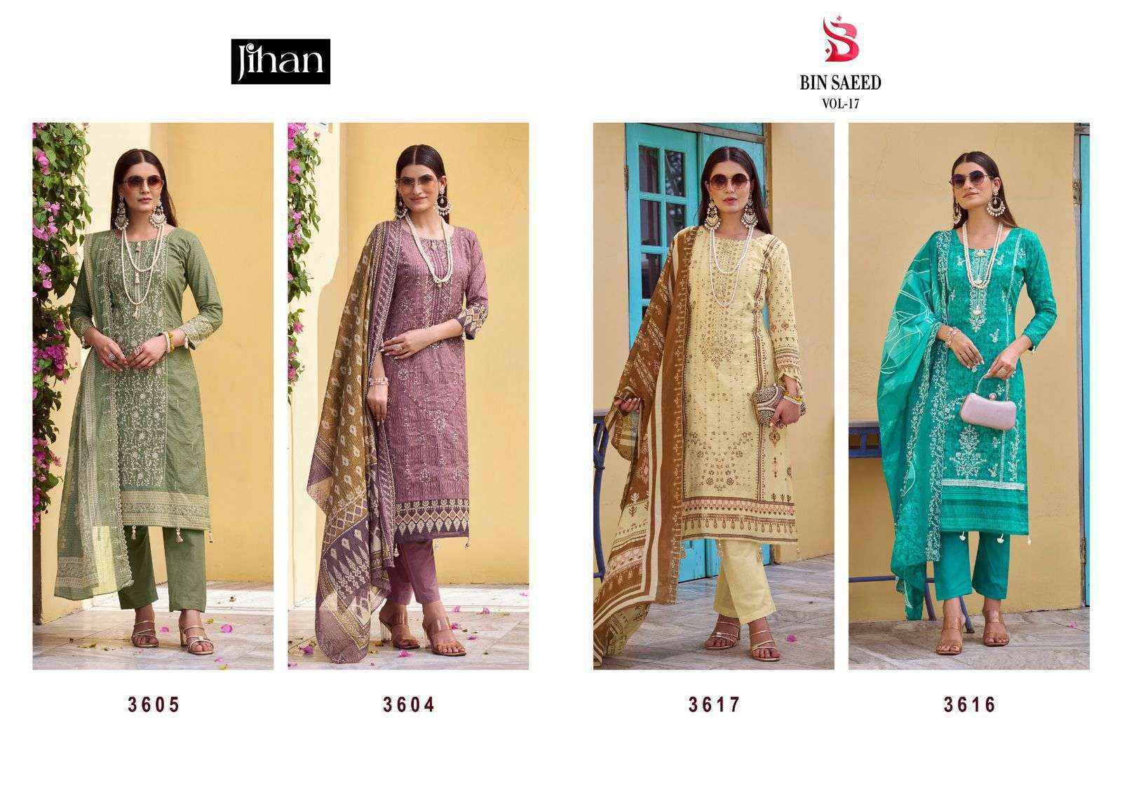 Jihan Bin Saeed Vol -17 Cotton Dress Material (4 pcs Catalogue)