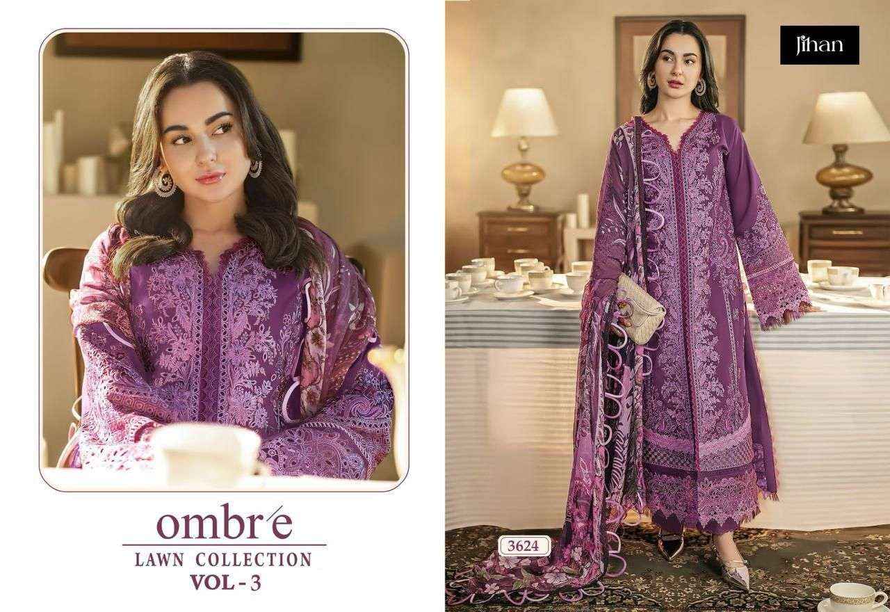 Jihan Ombre Vol 3 Cotton Dress Material 3 pcs Catalogue