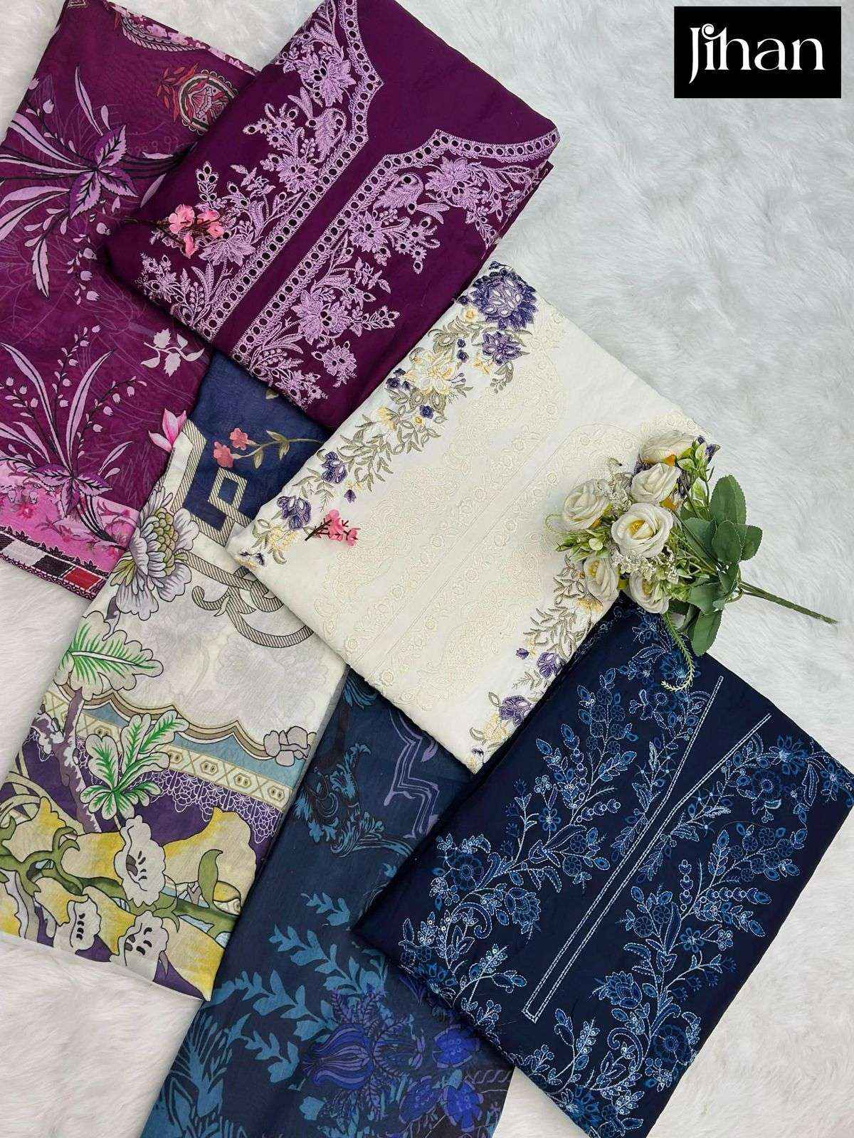 Jihan Ombre Vol 3 Cotton Dress Material 3 pcs Catalogue