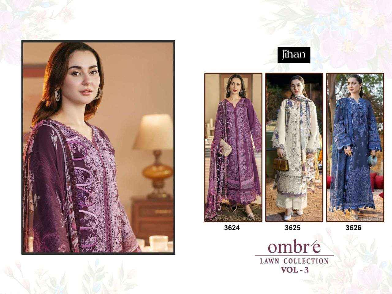 Jihan Ombre Vol 3 Cotton Dress Material 3 pcs Catalogue