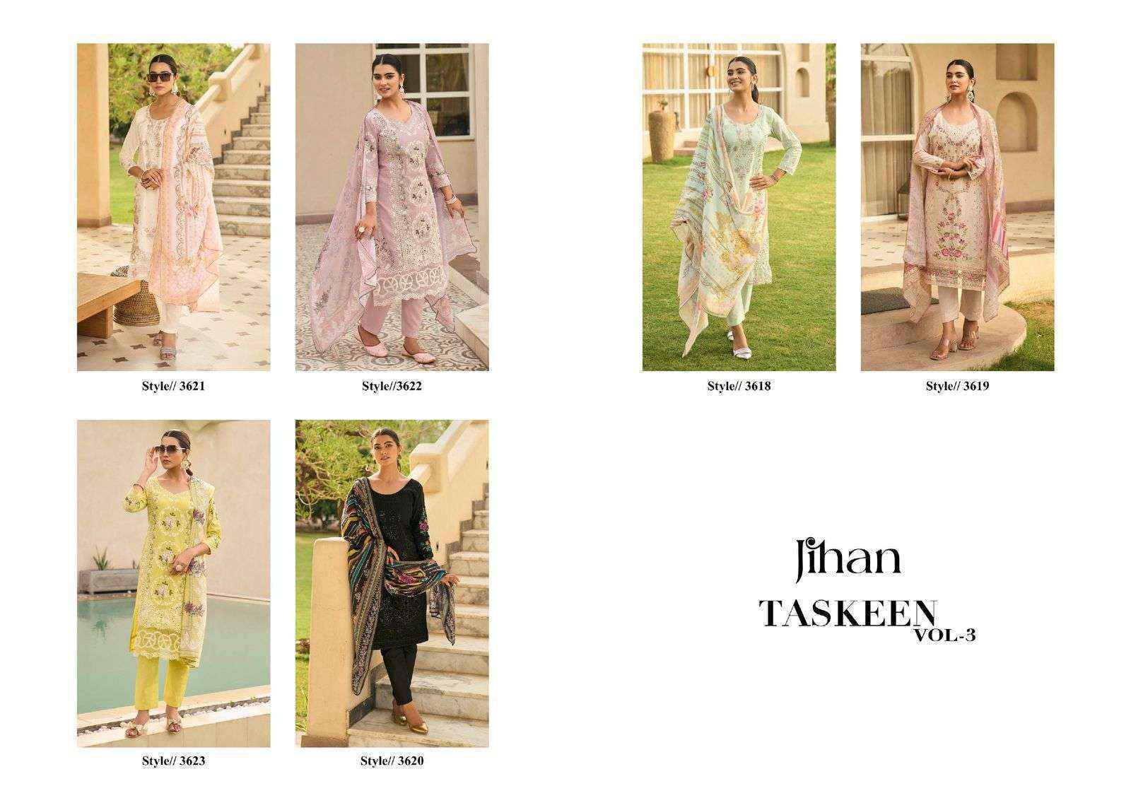 Jihan Taskeen Vol 3 Cotton Dress Material 6 pcs Catalogue