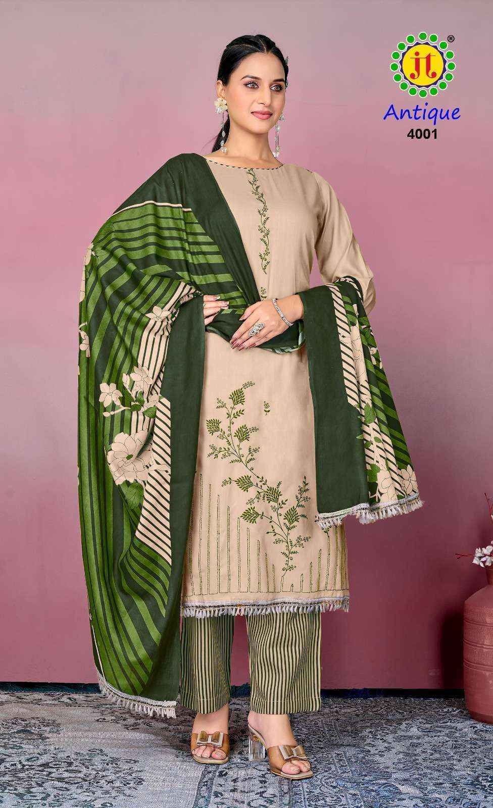 Jt Antique Vol 4 Rayon Dress Material 5 pcs Catalogue