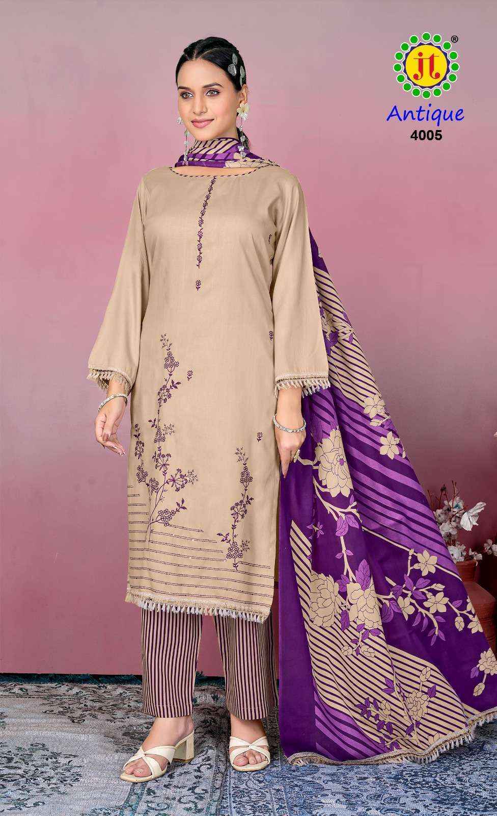 Jt Antique Vol 4 Rayon Dress Material 5 pcs Catalogue