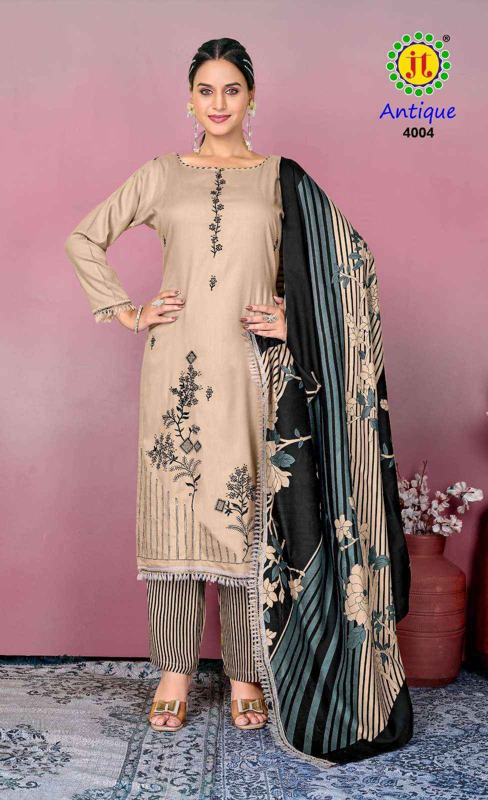 Jt Antique Vol 4 Rayon Dress Material 5 pcs Catalogue