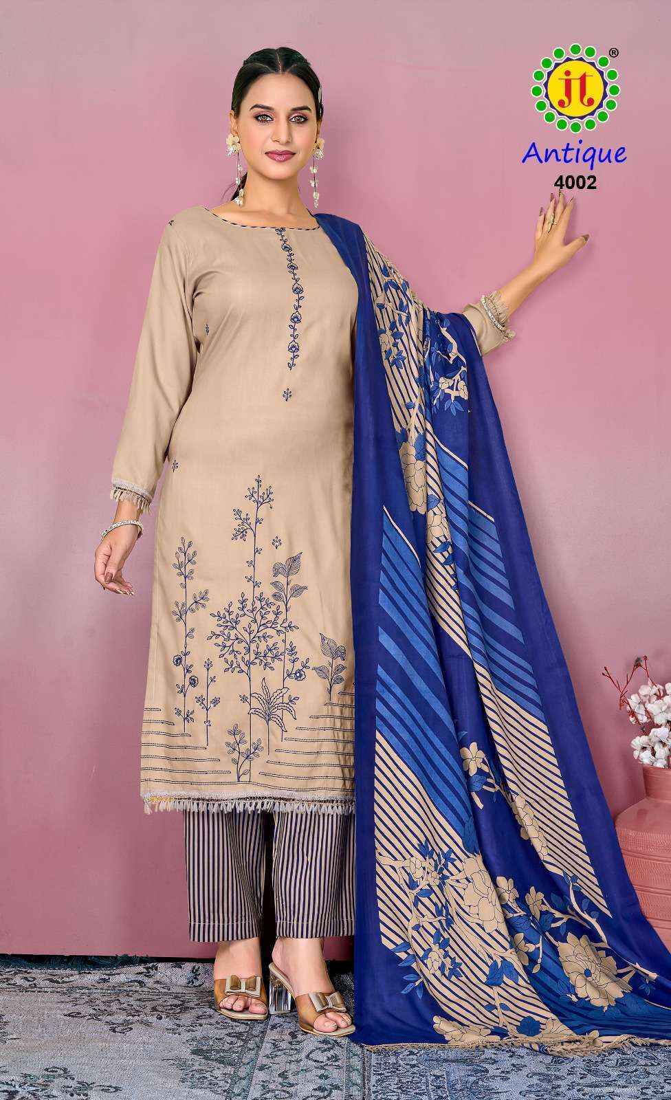 Jt Antique Vol 4 Rayon Dress Material 5 pcs Catalogue