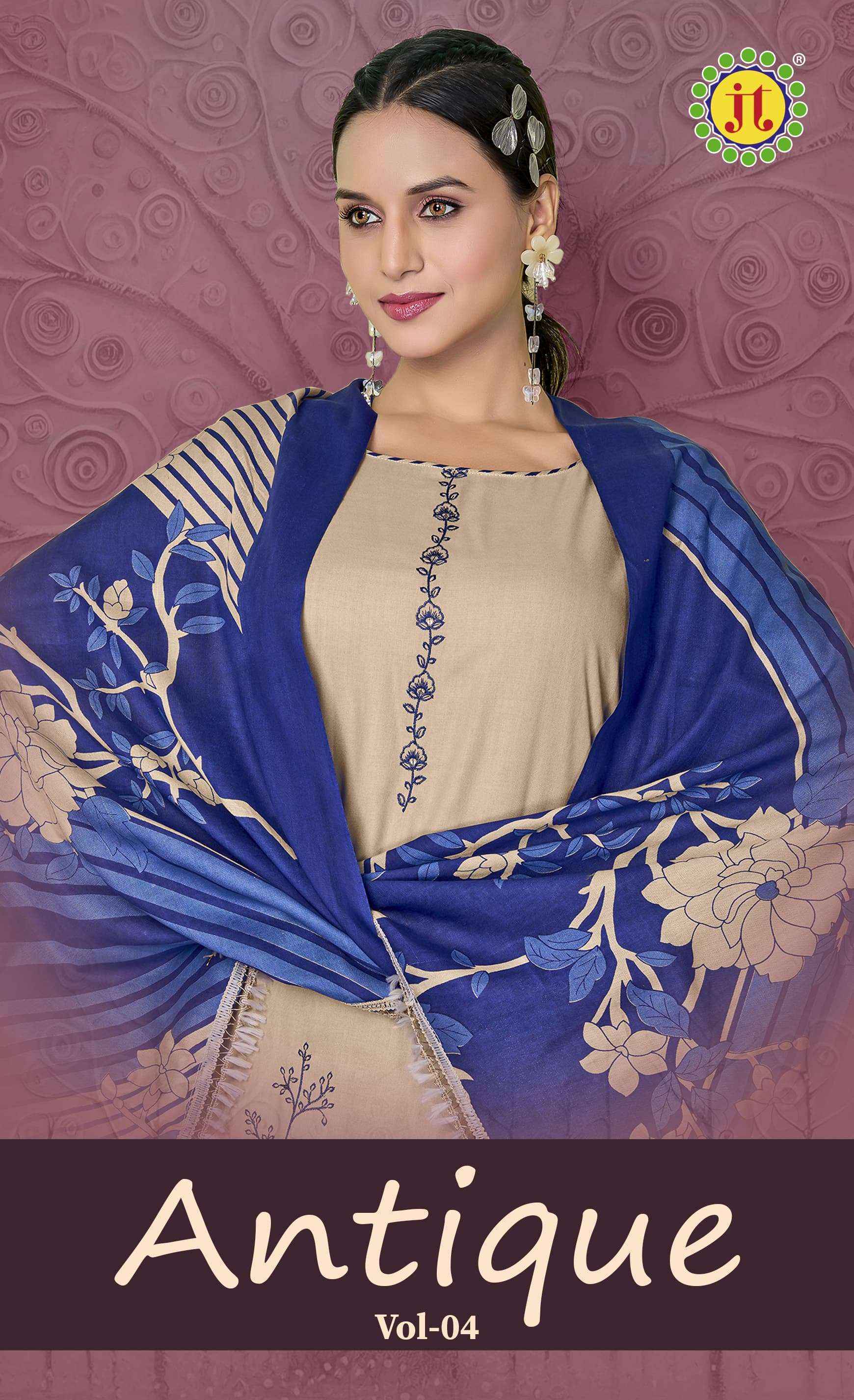 Jt Antique Vol 4 Rayon Dress Material 5 pcs Catalogue