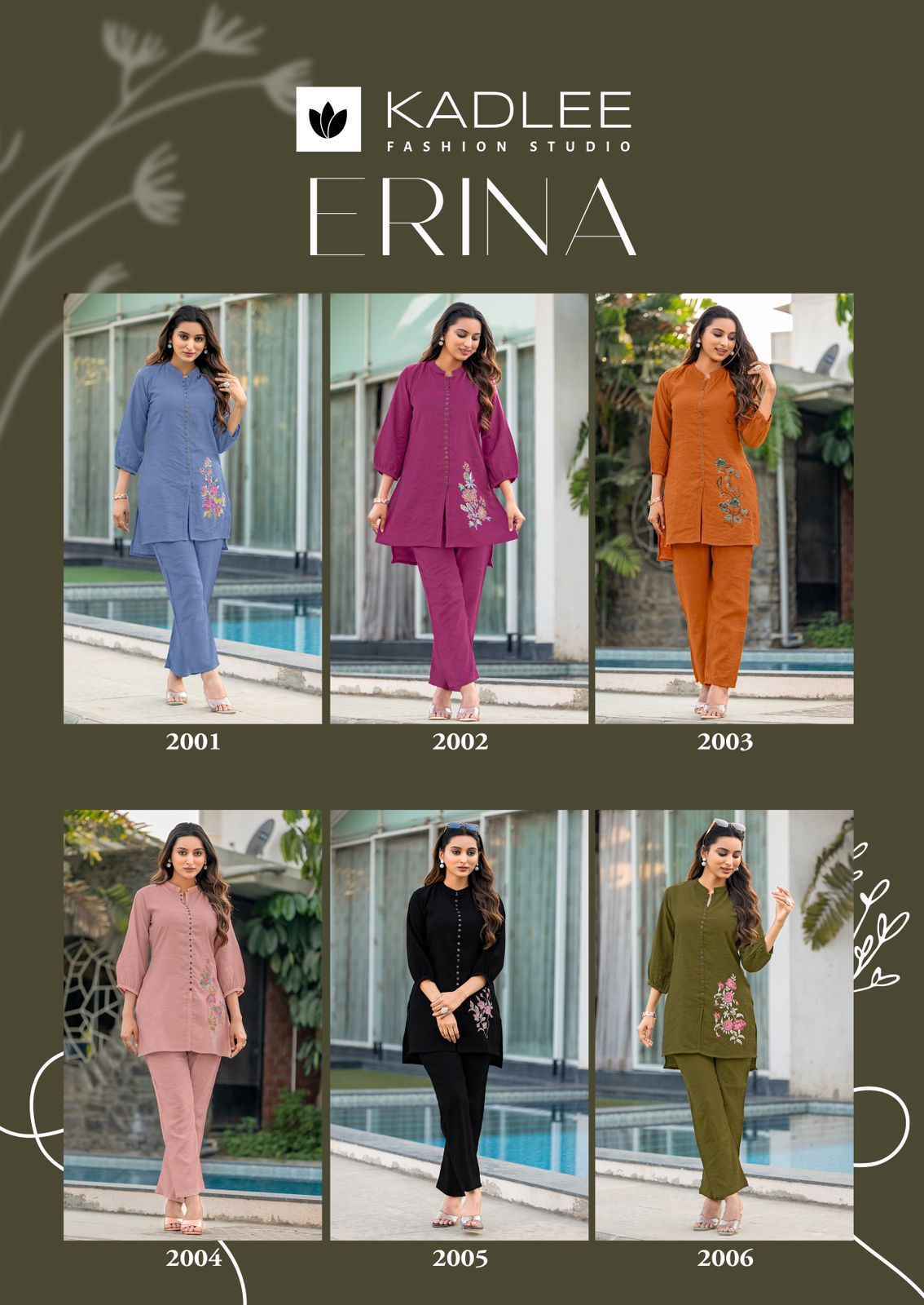Kadlee Erina Viscouse Co Ord Set (6 pcs Catalogue)