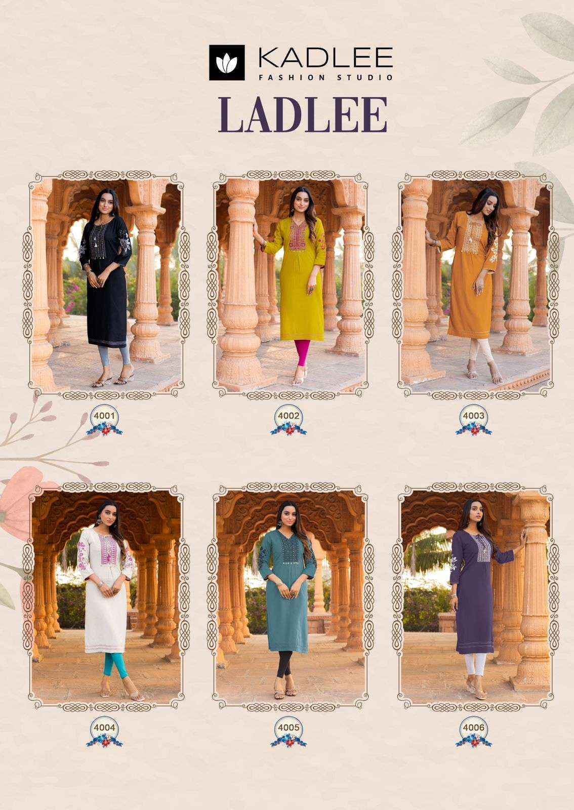 Kadlee Ladlee Rayon Kurti 6 pcs Catalogue