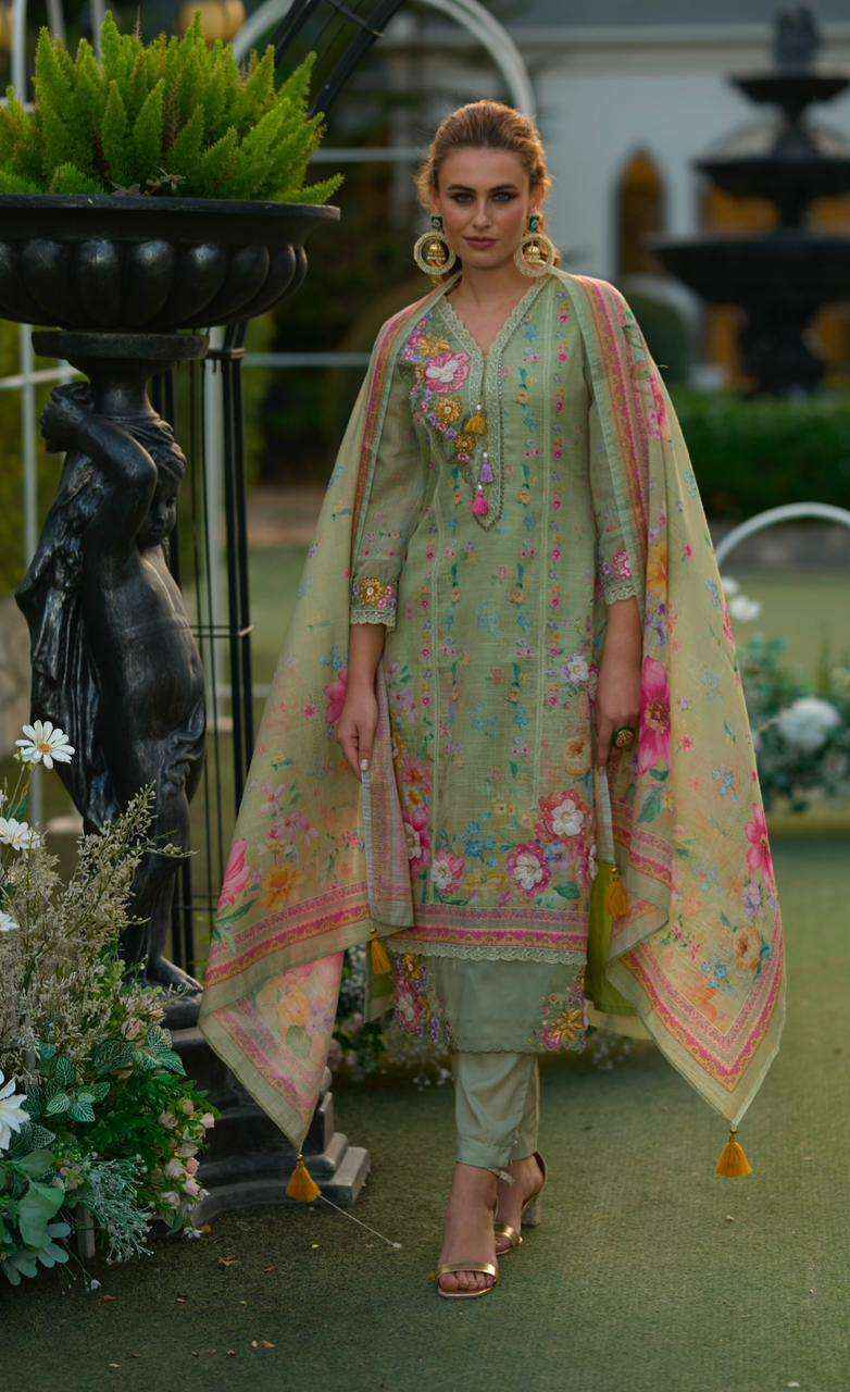 Kailee Fashion Phulkari Linen Cotton Readymade Suit (3 pcs Catalogue)