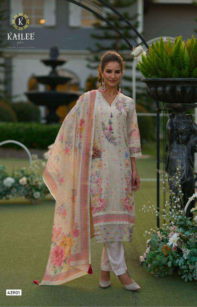 Kailee Fashion Phulkari Linen Cotton Readymade Suit (3 pcs Catalogue)