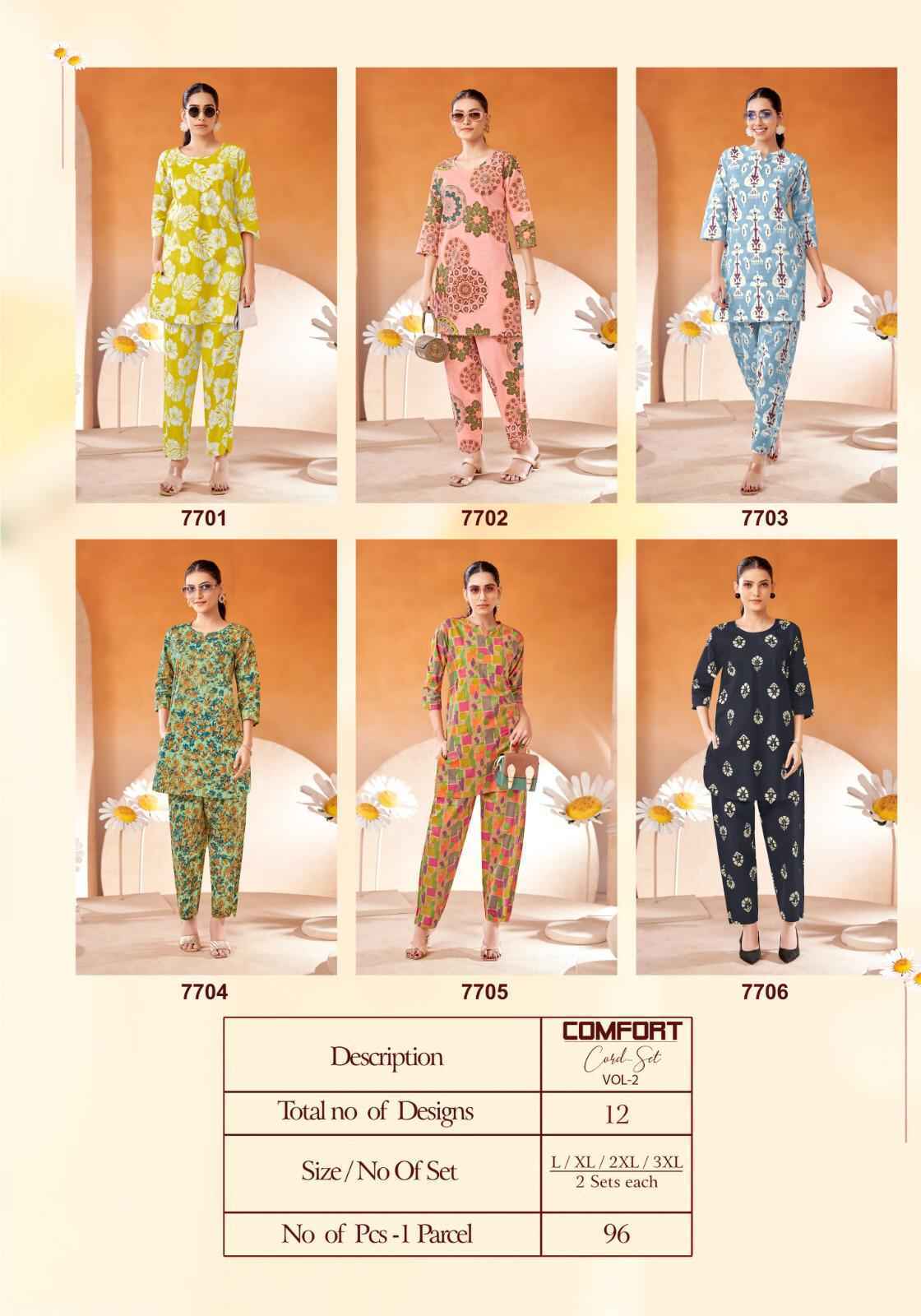Kala Comfort Vol-2 Cotton Co Ord Set (12 pcs Catalogue)
