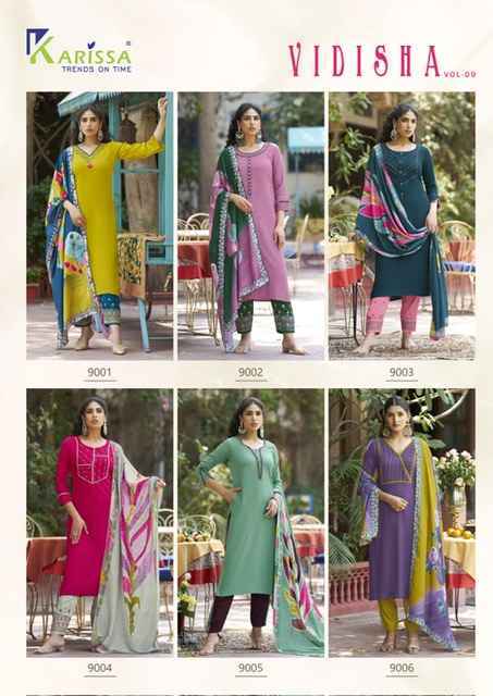 Karissa Vidisha Vol-9 Rayon Readymade Suit (6 pcs Catalogue)