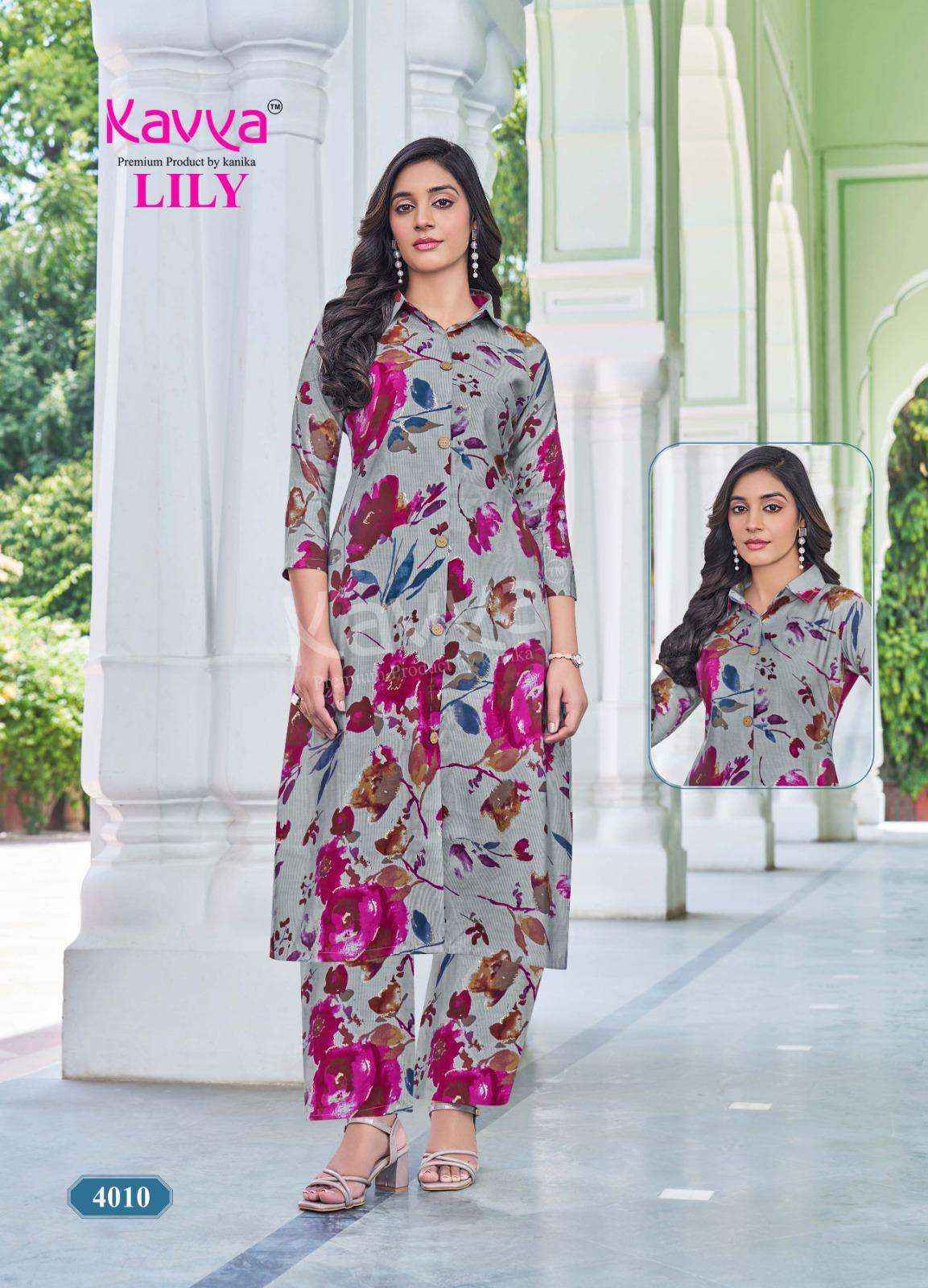 Kavya Lily Vol-4 Rayon CO Ord Set (10 pcs Catalogue)