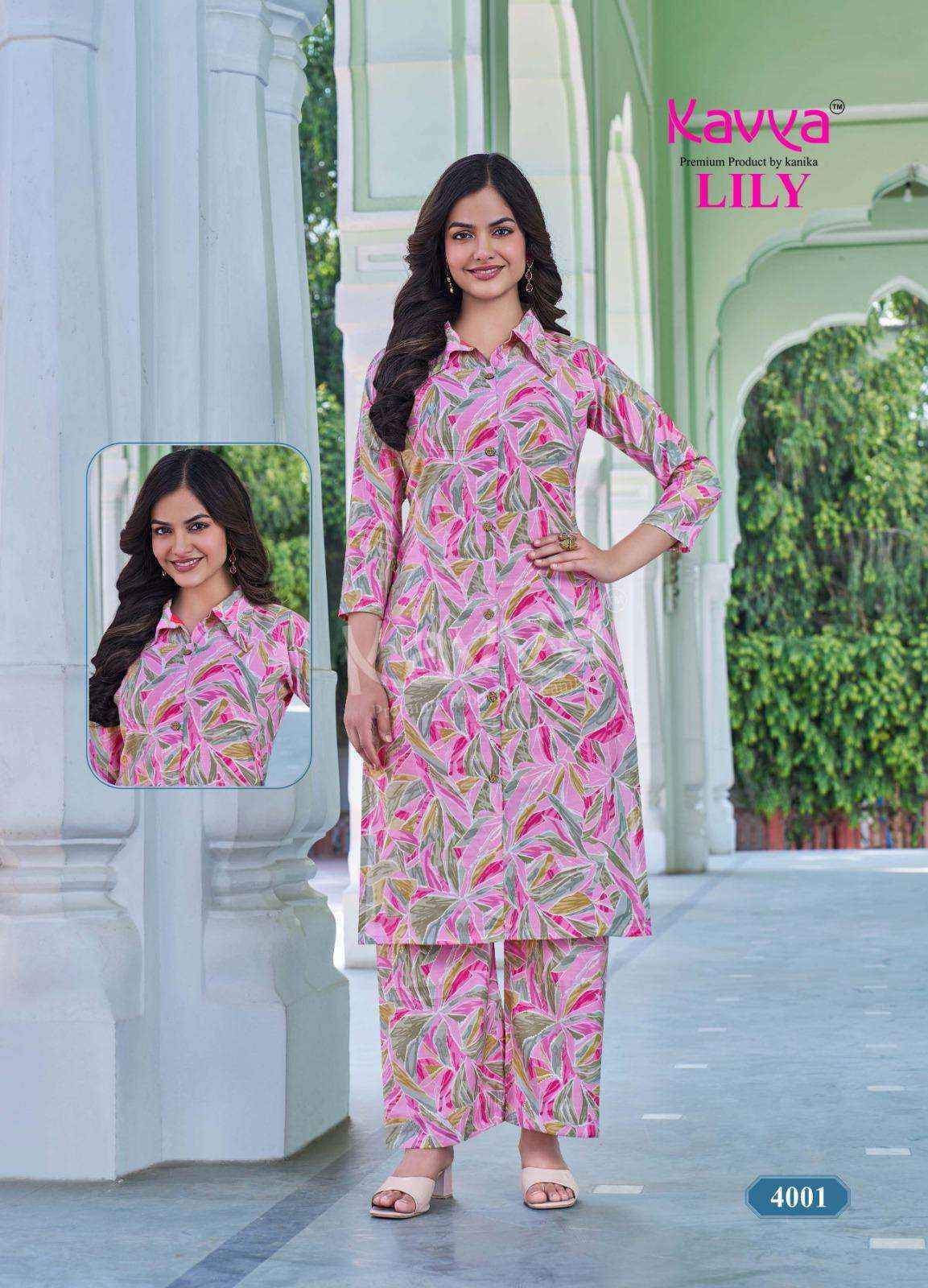 Kavya Lily Vol-4 Rayon CO Ord Set (10 pcs Catalogue)