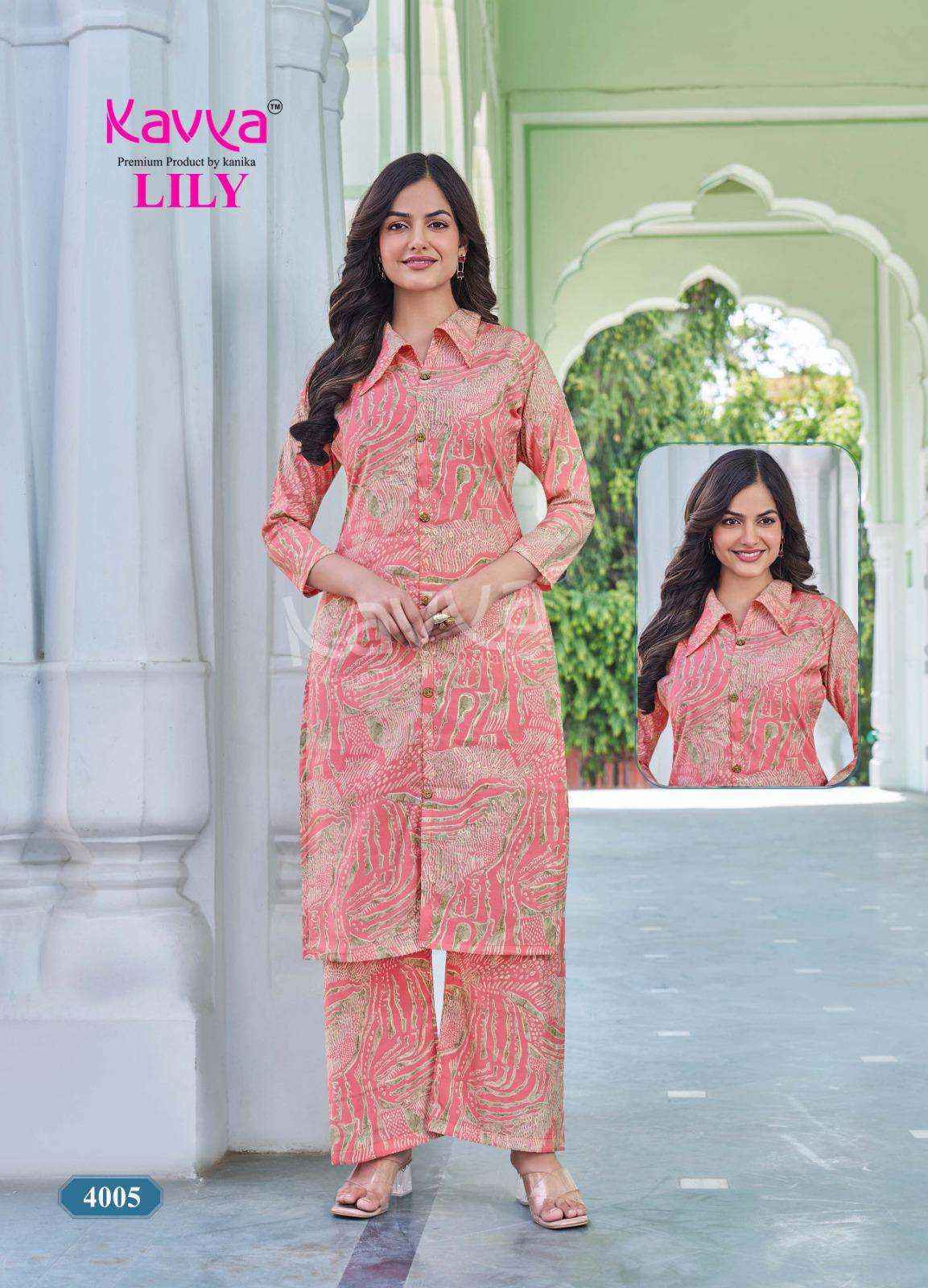 Kavya Lily Vol-4 Rayon CO Ord Set (10 pcs Catalogue)