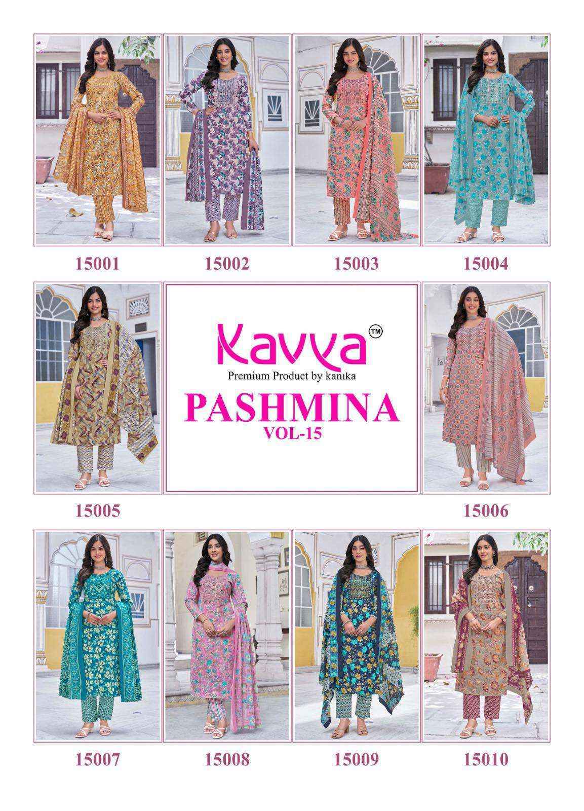 Kavya Pashmina Vol 15 Cotton Kurti Combo 10 pcs Catalogue