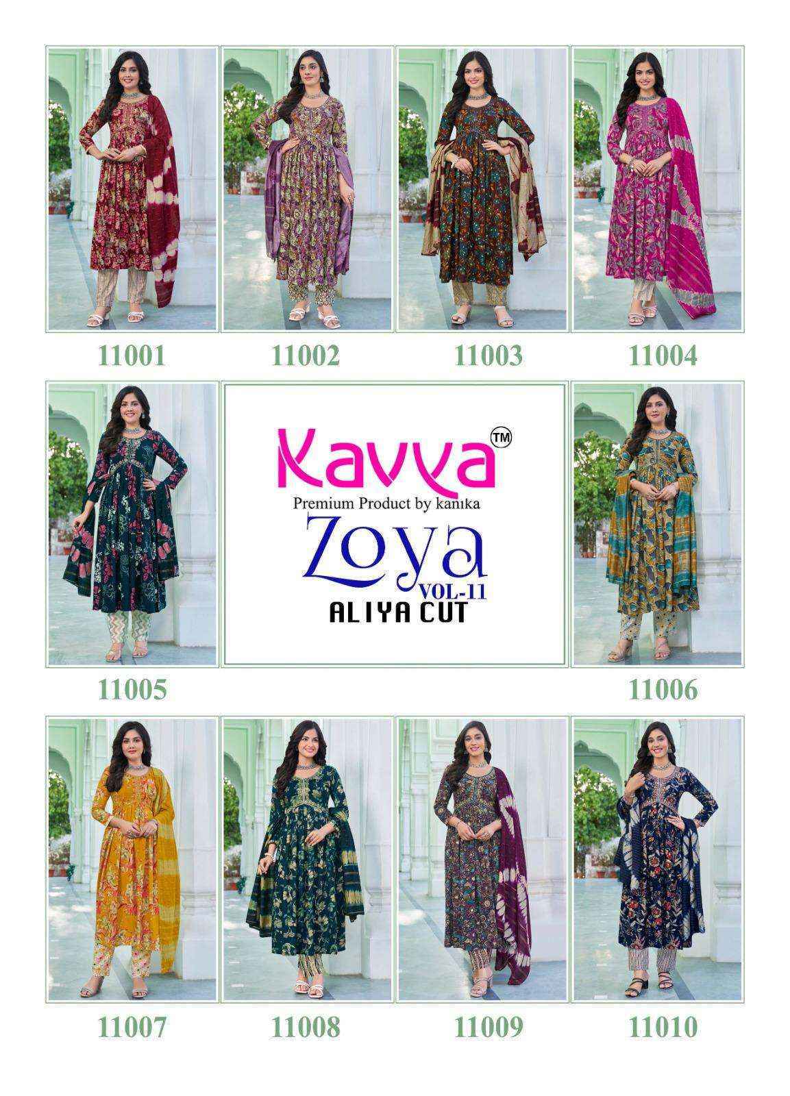 Kavya Zoya Vol-11 Rayon Readymade Suit (10 pcs Catalogue)