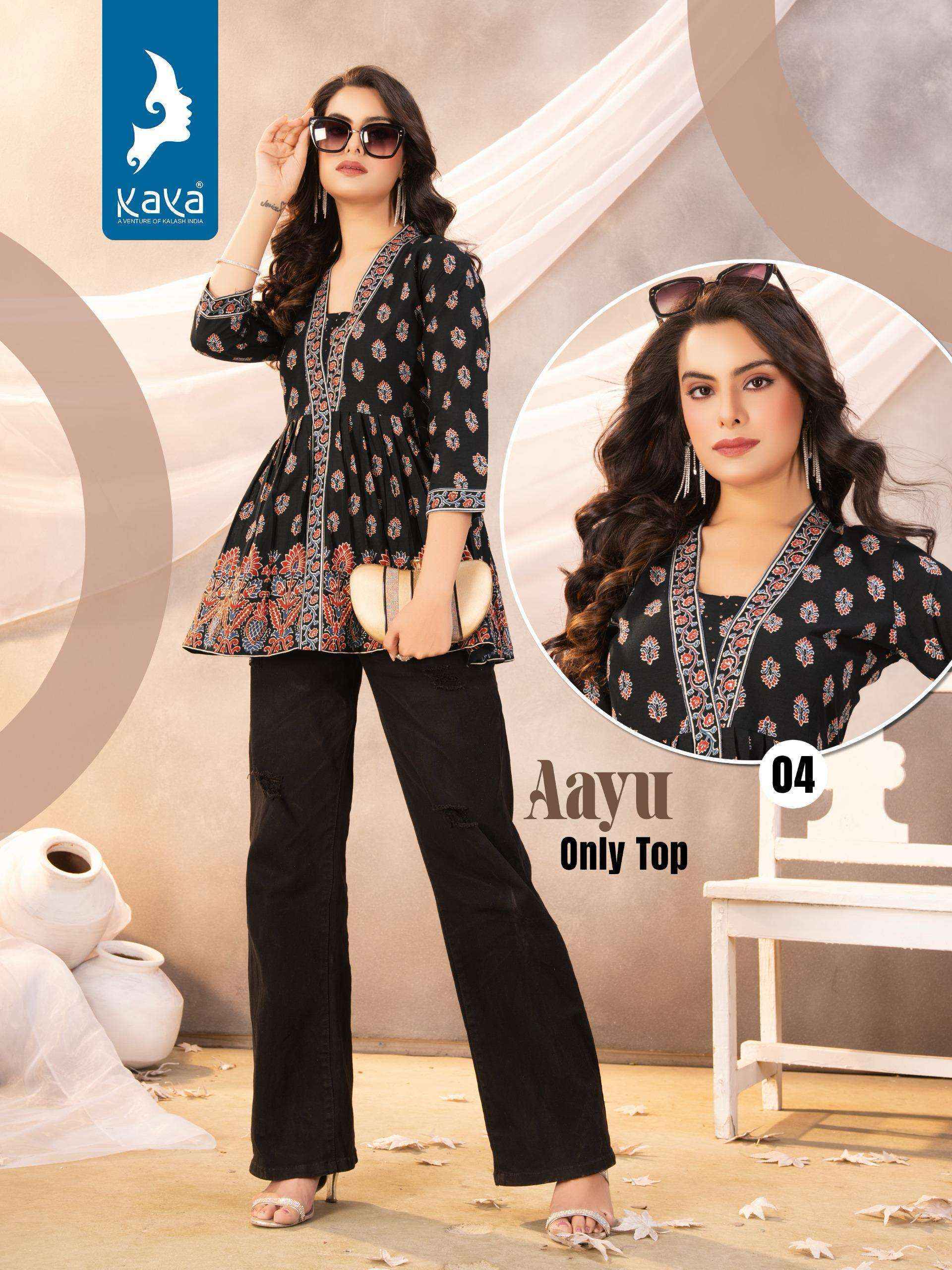 Kaya Aayu Weastern Cotton Top 4 pcs Catalogue