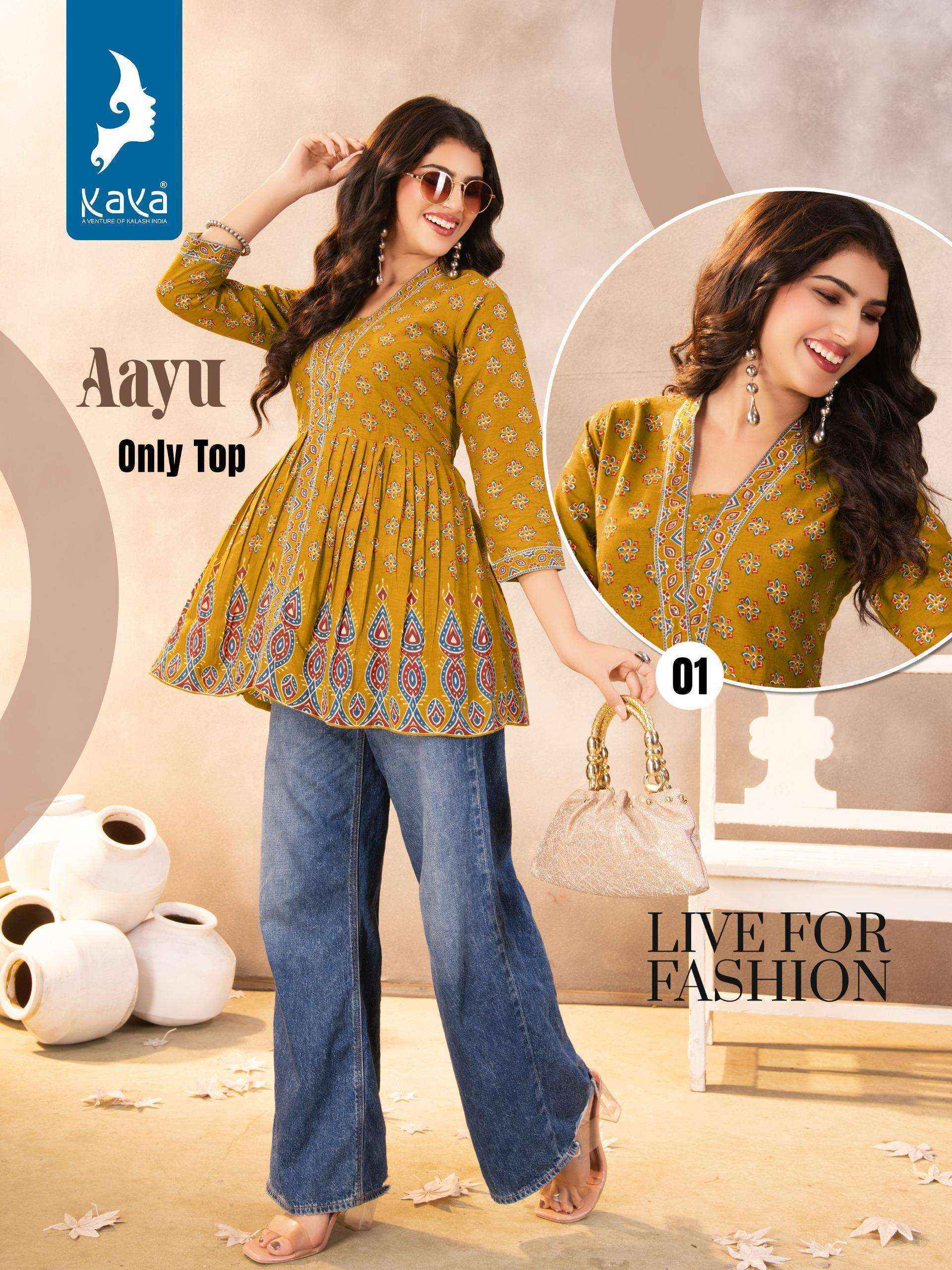 Kaya Aayu Weastern Cotton Top 4 pcs Catalogue