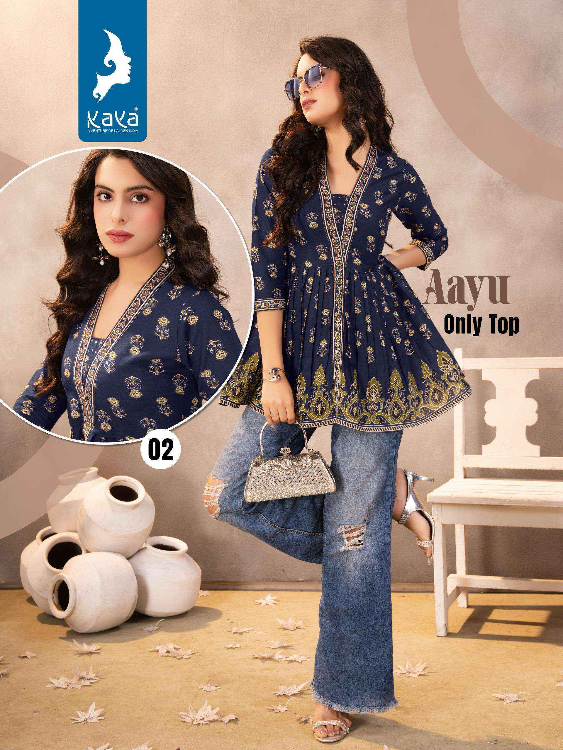 Kaya Aayu Weastern Cotton Top 4 pcs Catalogue