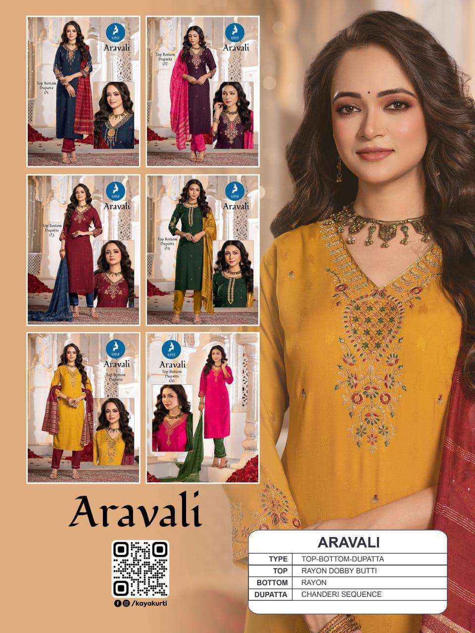 Kaya Aravali Rayon Readymade Suit (6 pcs Catalogue)