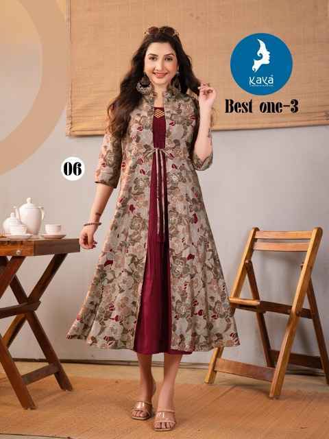 Kaya Best One-3 Chanderi Kurti (6 pcs Catalogue)