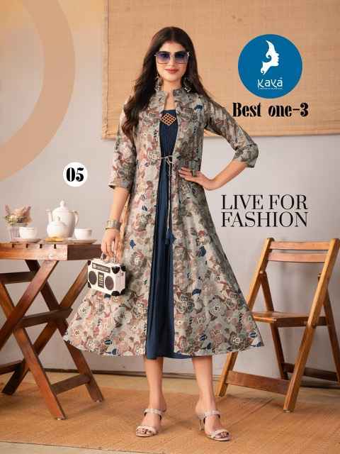 Kaya Best One-3 Chanderi Kurti (6 pcs Catalogue)