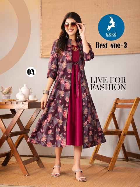 Kaya Best One-3 Chanderi Kurti (6 pcs Catalogue)