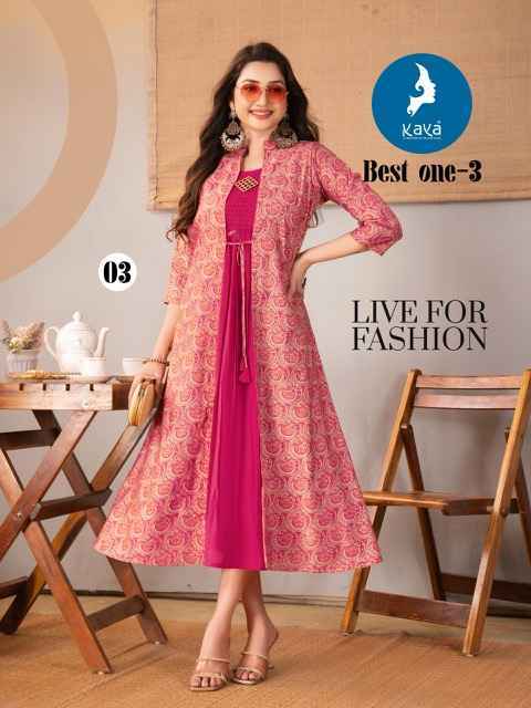Kaya Best One-3 Chanderi Kurti (6 pcs Catalogue)