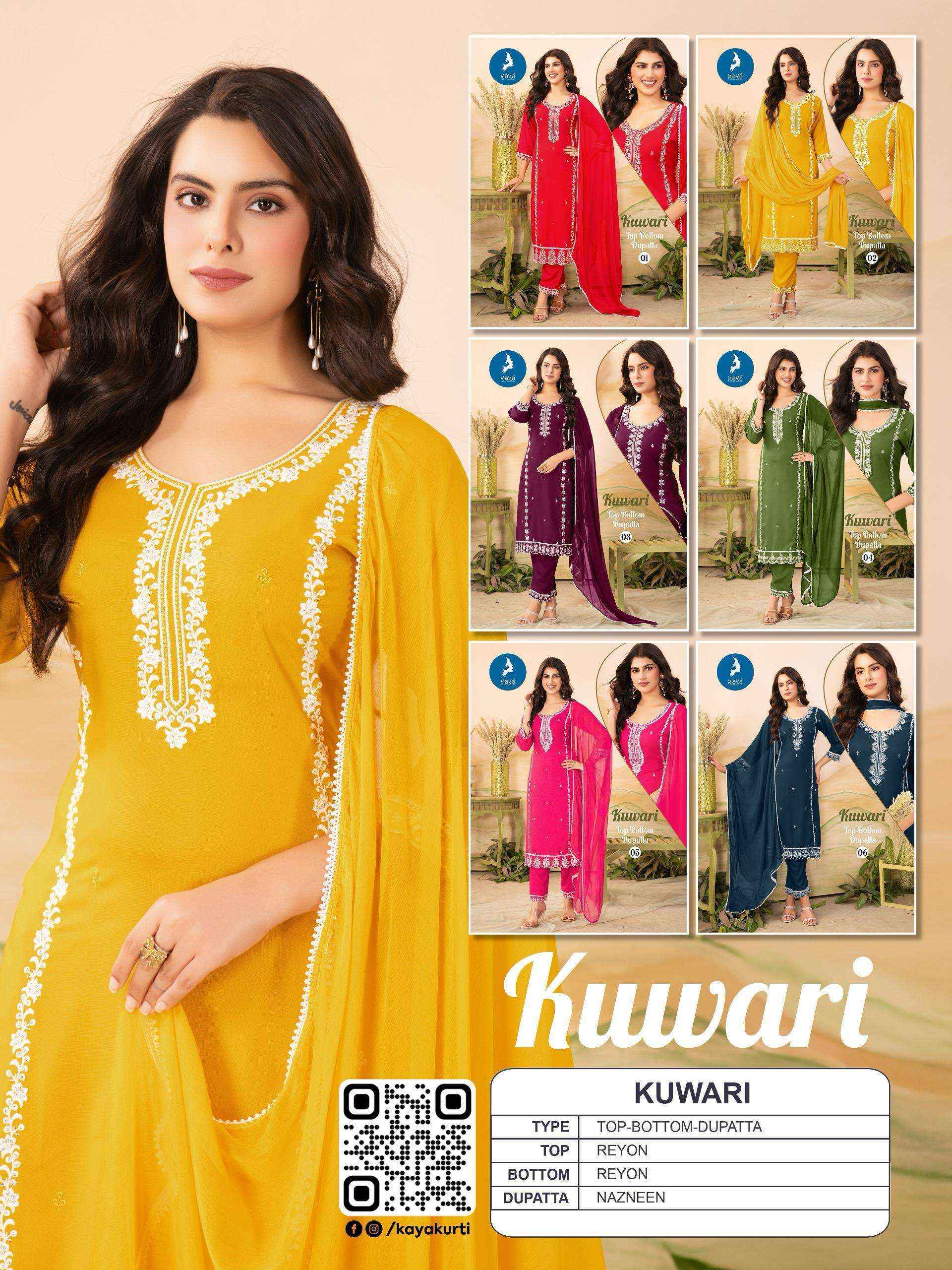 Kaya Kuwari Rayon Readymade Suit (6 pcs Catalogue)