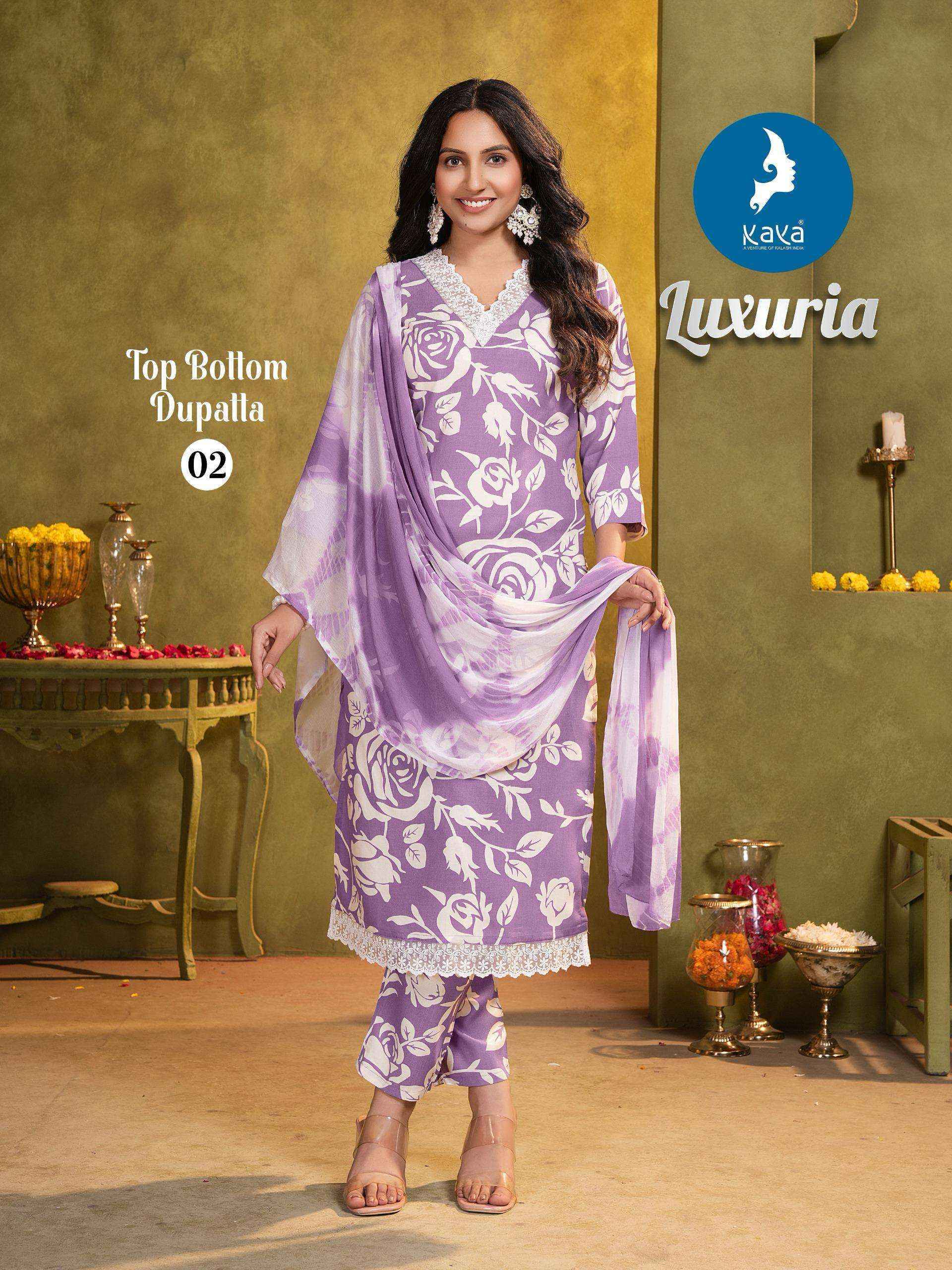 Kaya Luxuria Rayon Readymade Suit (6 pcs Catalogue)