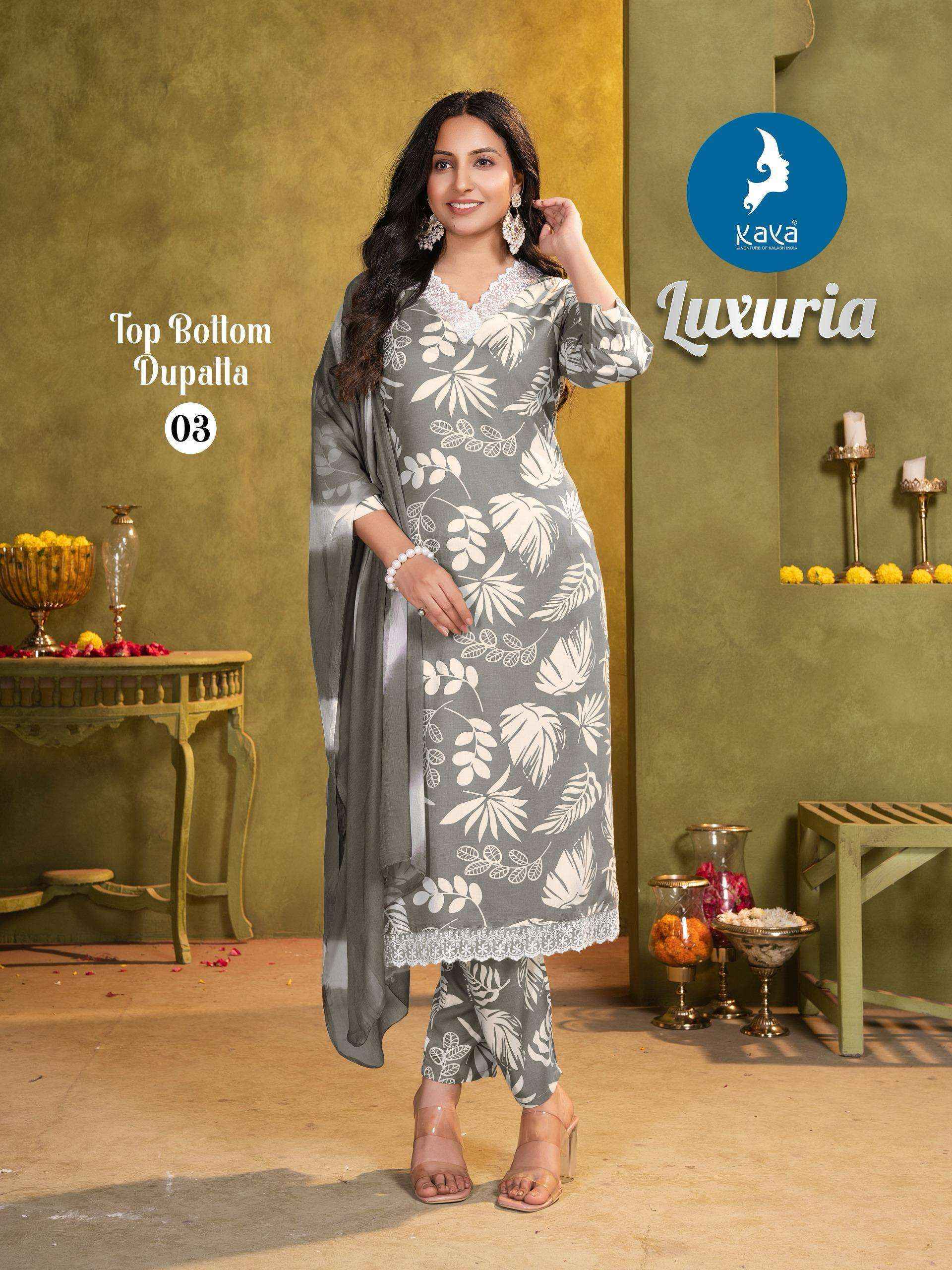 Kaya Luxuria Rayon Readymade Suit (6 pcs Catalogue)