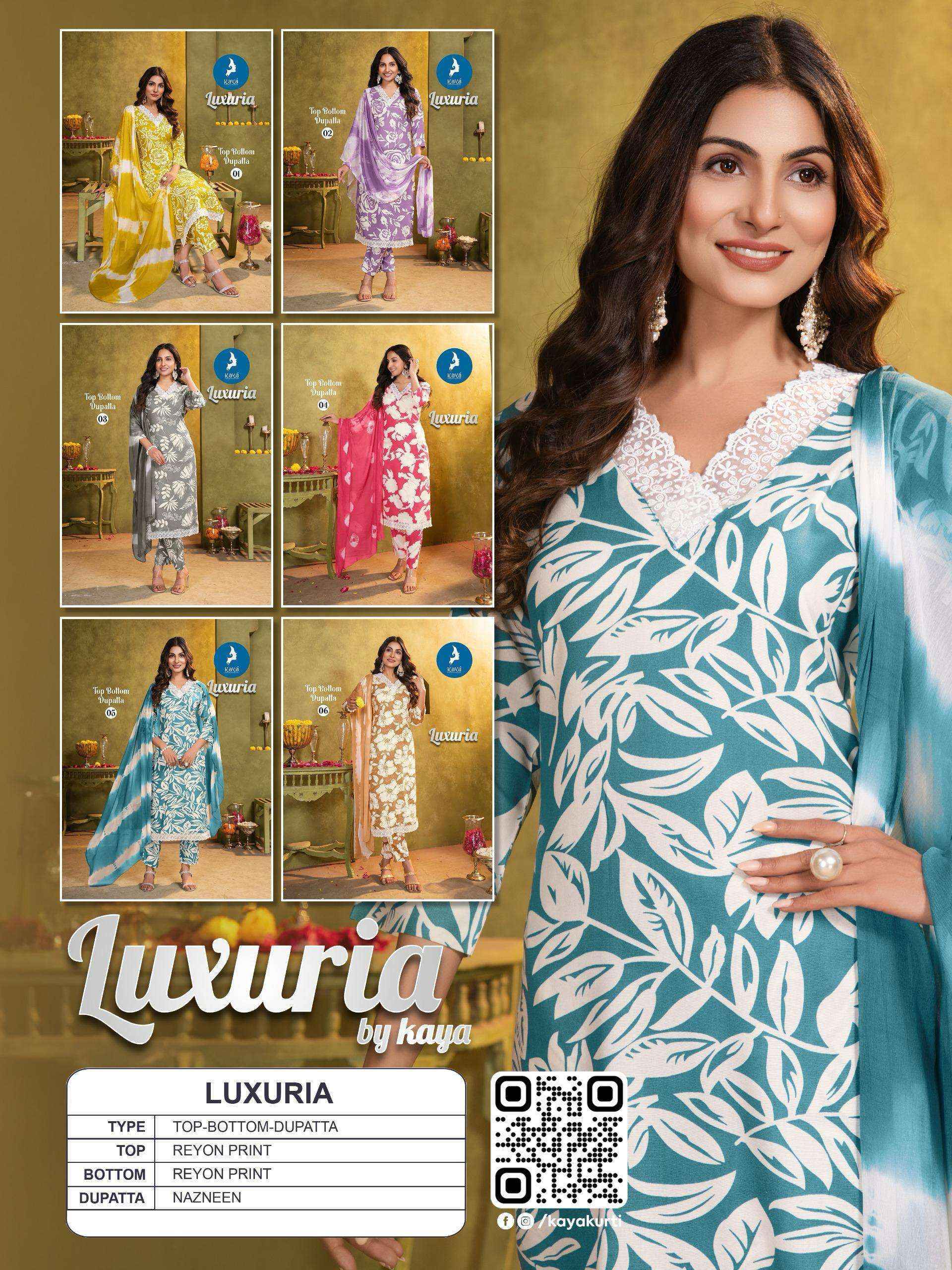 Kaya Luxuria Rayon Readymade Suit (6 pcs Catalogue)
