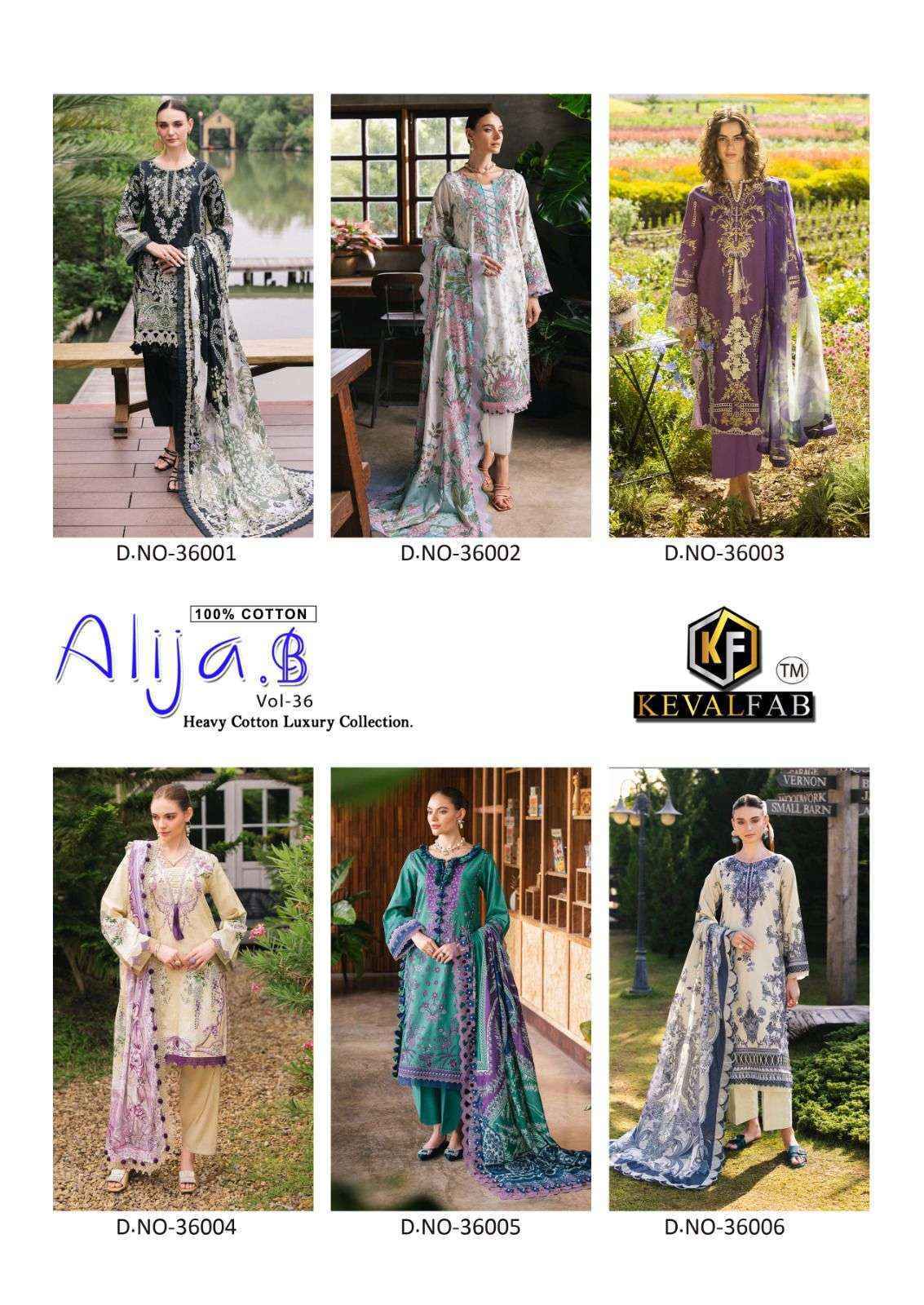 Keval Fab Alija B Vol-36 Cotton Dress Material (6 pcs Catalogue)