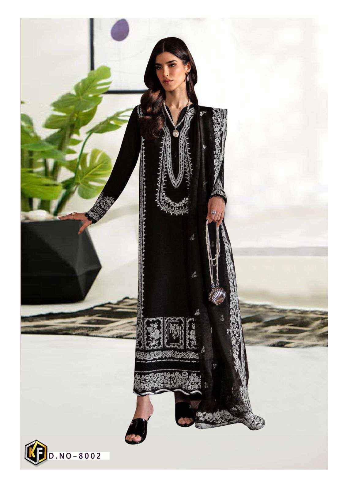 Keval Fab Roha Black & White Vol 8 Cotton Dress Material 6 pcs Catalogue
