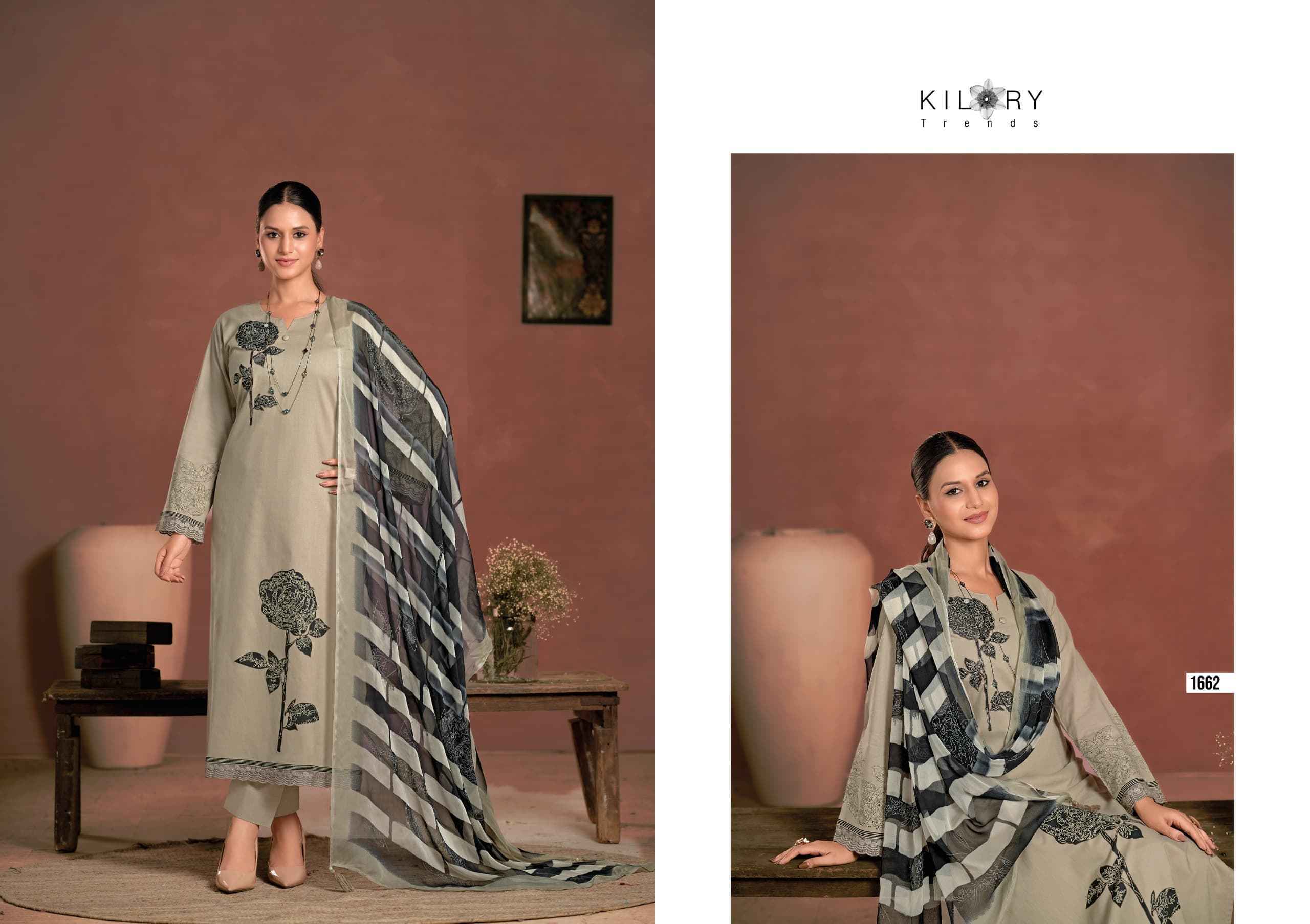 Kilory Trends Raisa Lawn Cotton Dress Material (3 pcs Catalogue)