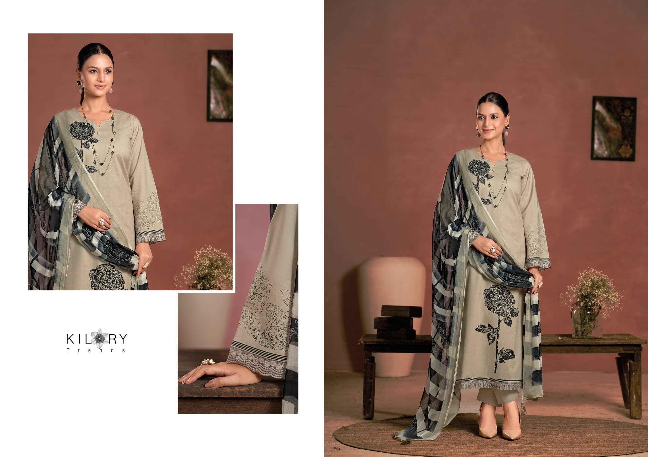 Kilory Trends Raisa Lawn Cotton Dress Material (3 pcs Catalogue)