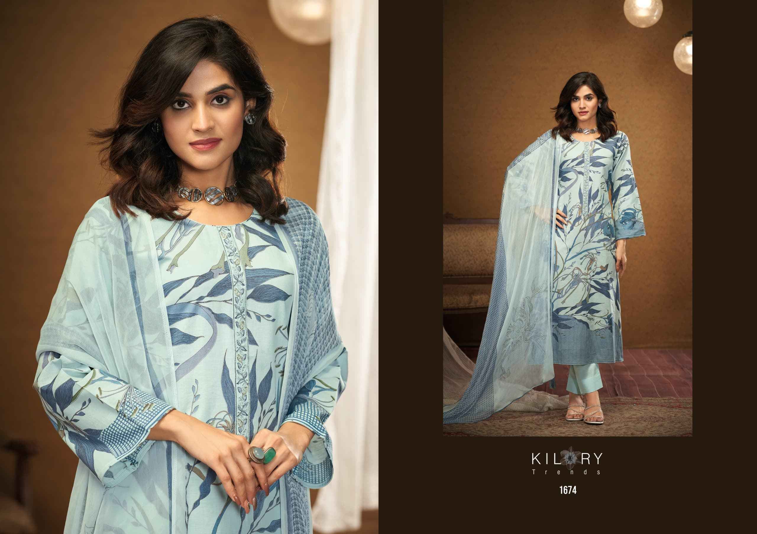 Kilory Trends Zainab Linene Cotton Dress Material (4 pcs Catalogue)