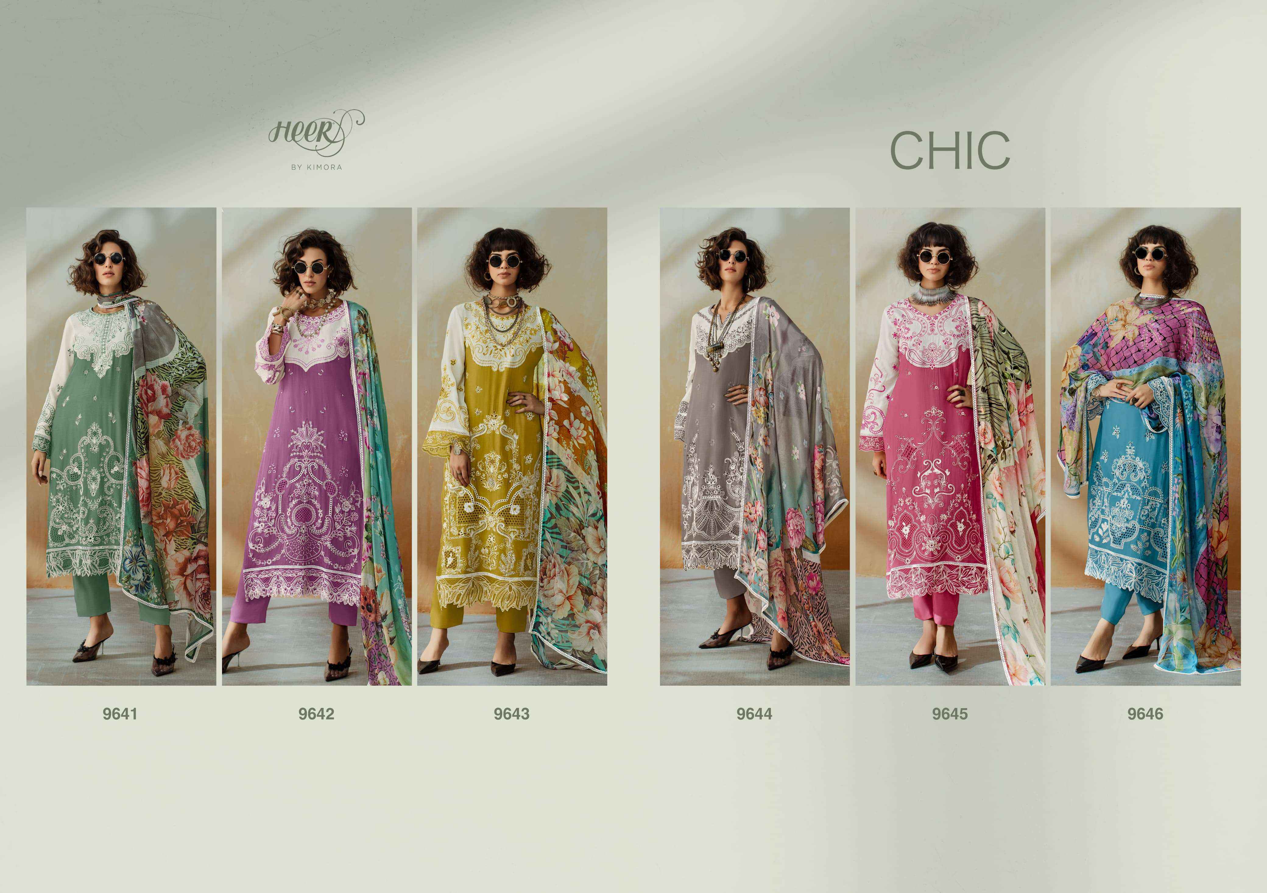 Kimora Heer Chic Vol-208 Musline Dress Material (6 pcs Catalogue)