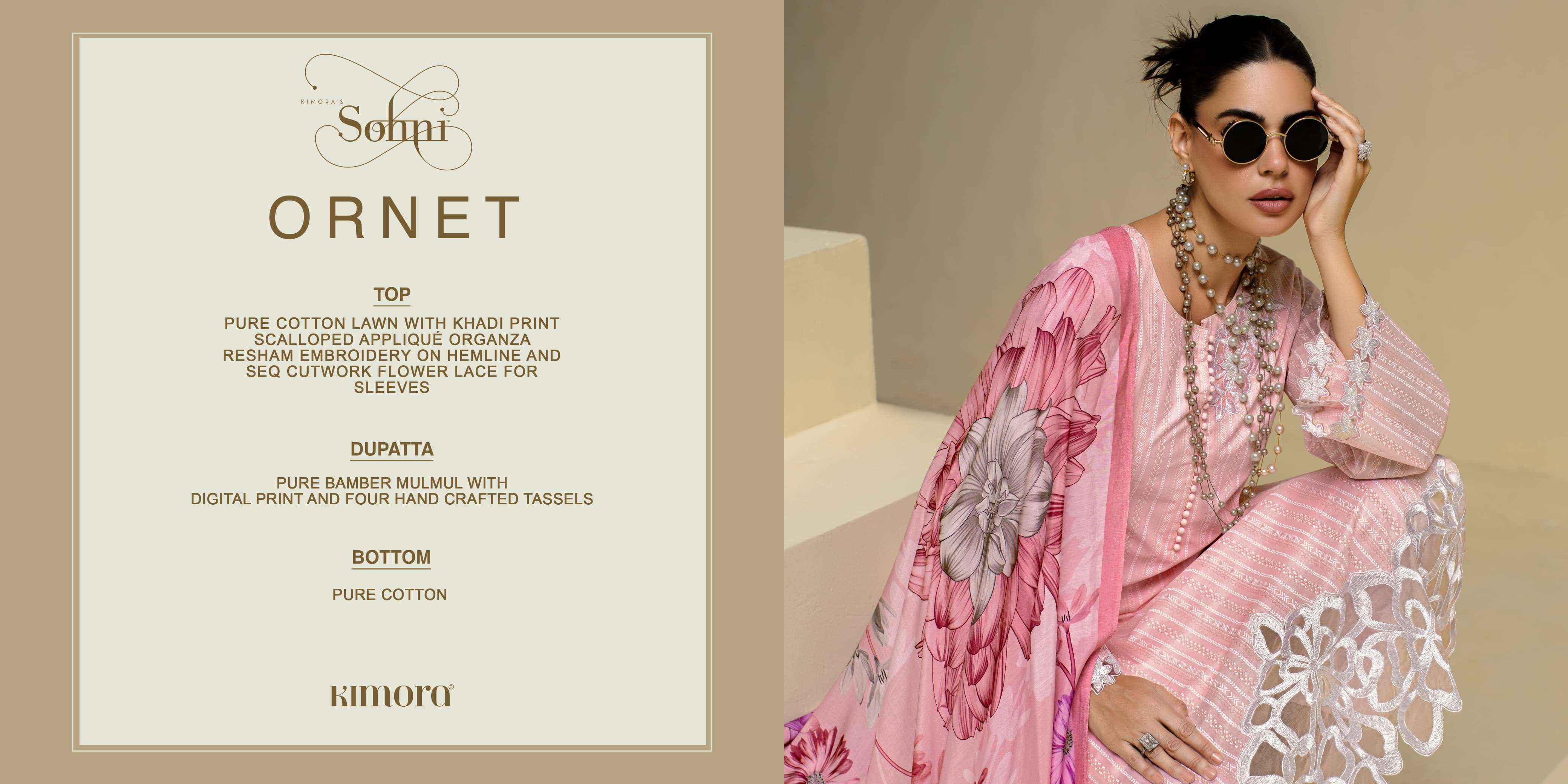 Kimora Sohni Ornet Vol 20 Lawn Cotton Dress Material 4 pcs Catalogue