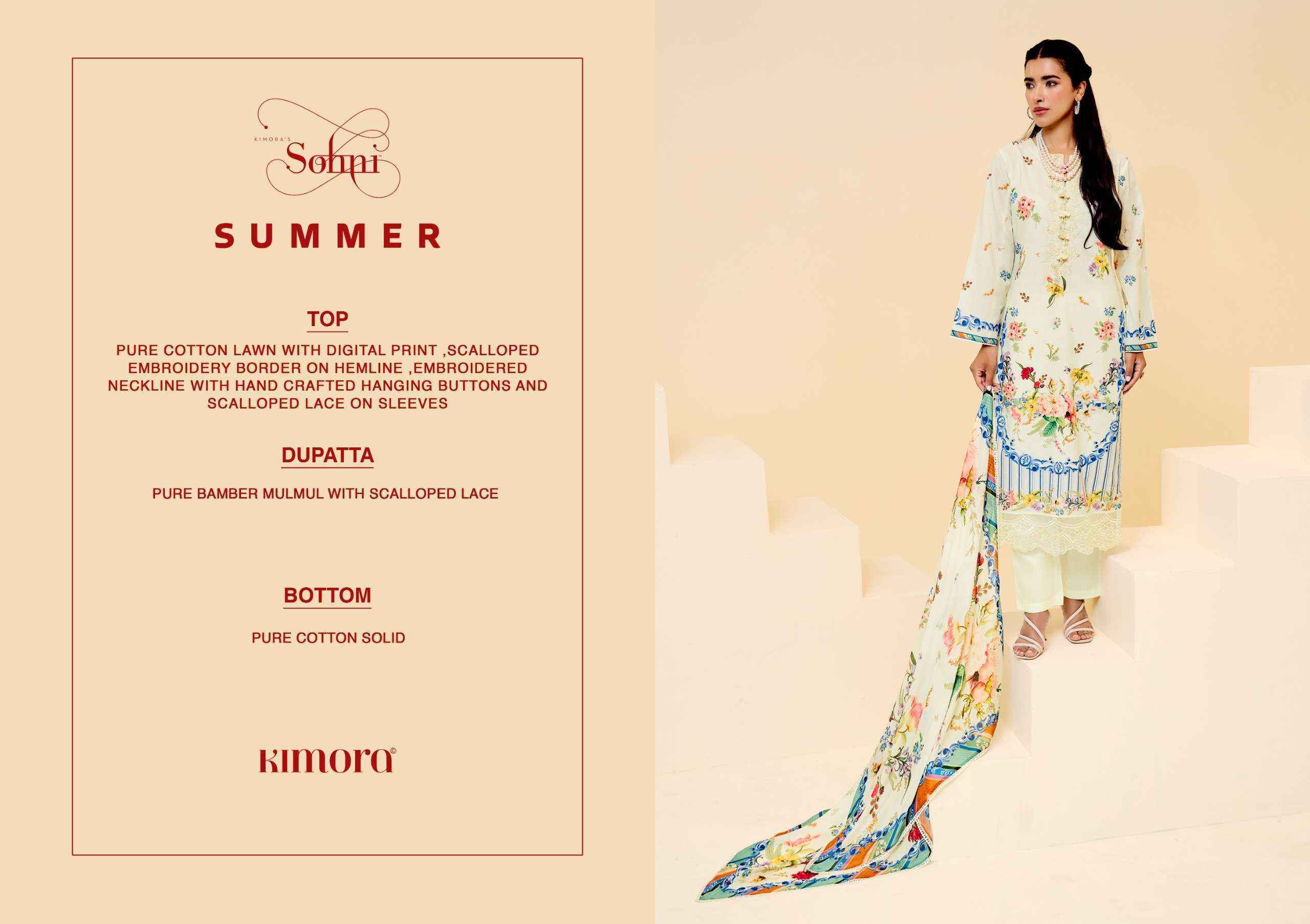 Kimora Sohni Summer Vol 10 Lawn Cotton Dress Material 4 pcs Catalogue