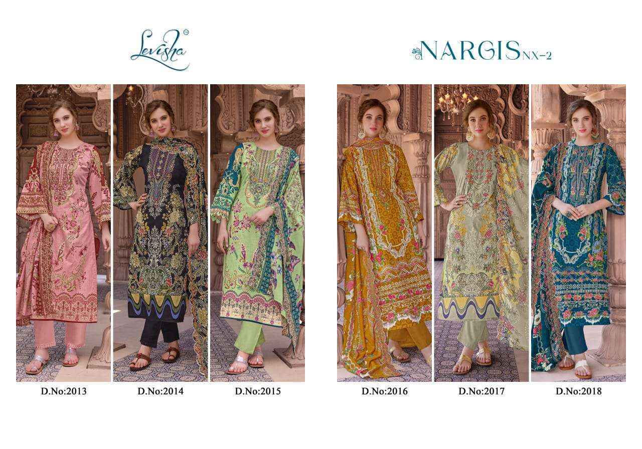 Levisha Nargis Nx Vol-2 Lawn Cotton Dress Material (6 pcs Catalogue)