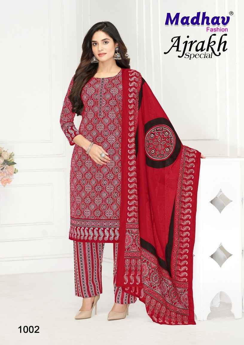 Madhav Fashion Ajrakh Special Cotton Dress Material 5 pcs Catalogue