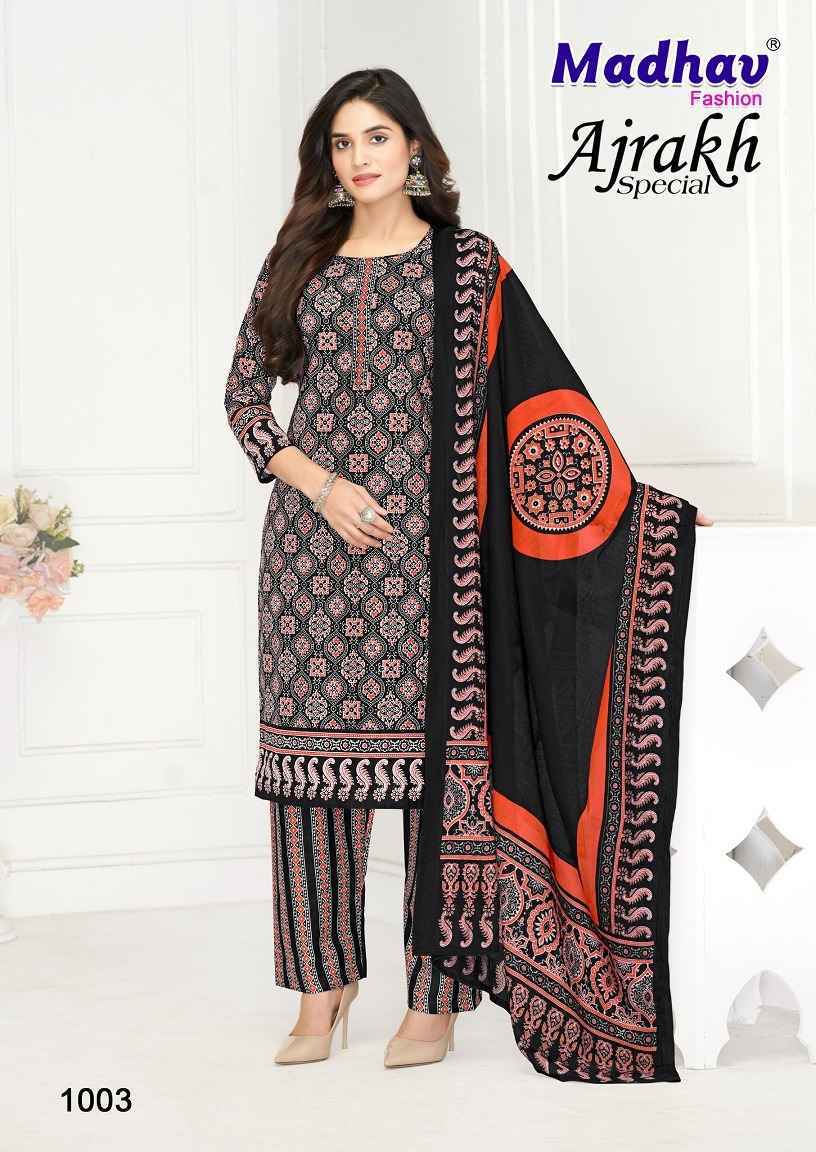 Madhav Fashion Ajrakh Special Cotton Dress Material 5 pcs Catalogue